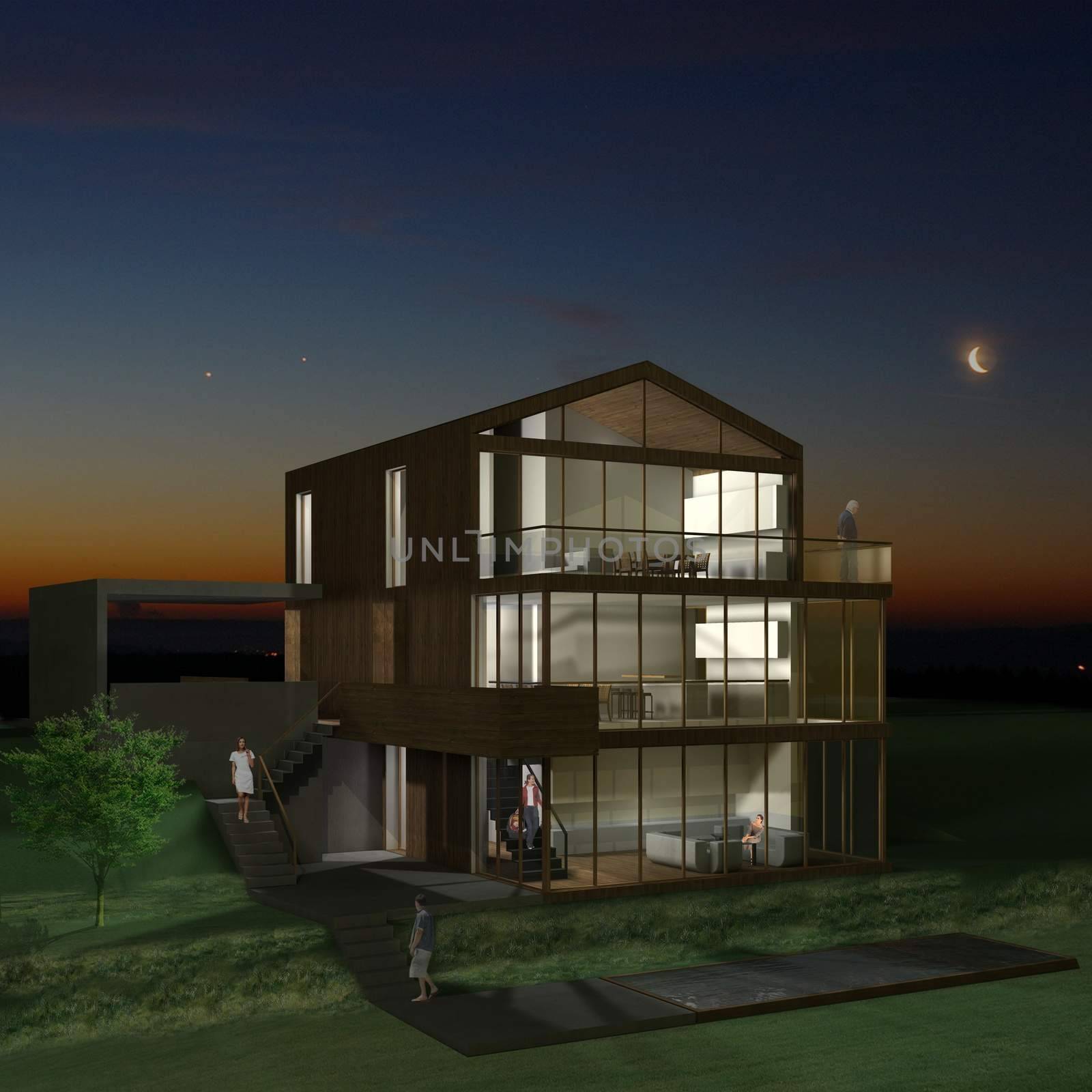 3D rendering of house by 3DAgentur