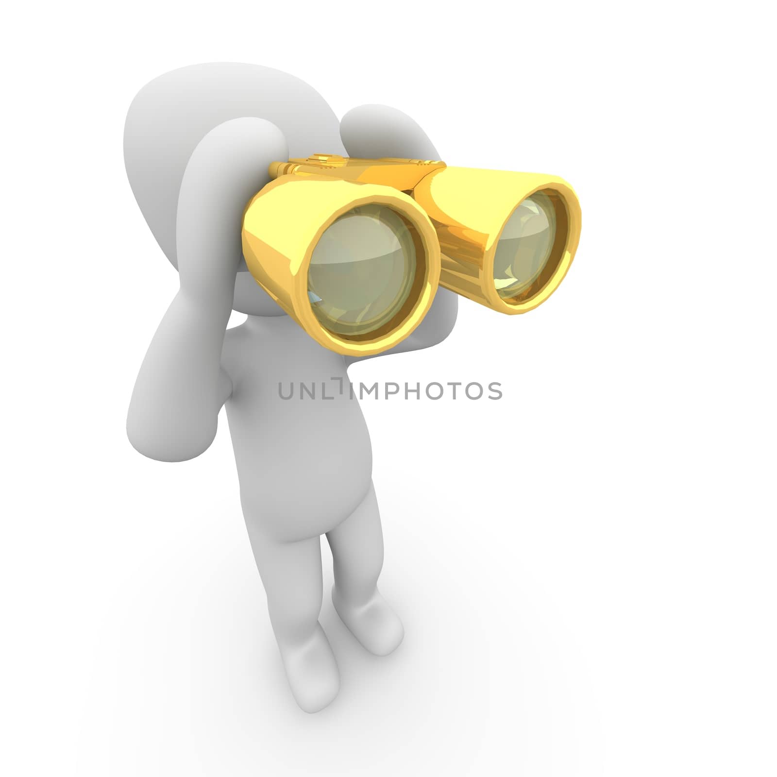 The golden binoculars as observers and vision device.