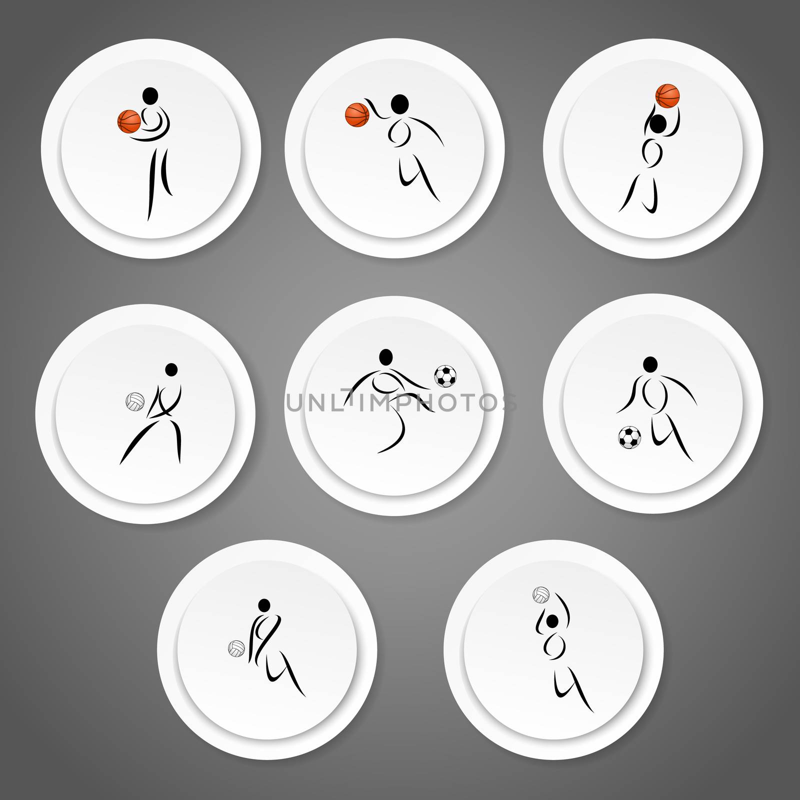 Sport symbol stickers by Jupe