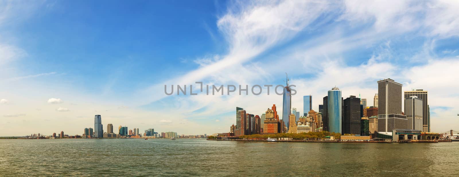 New York City cityscape panorama on a sunny day