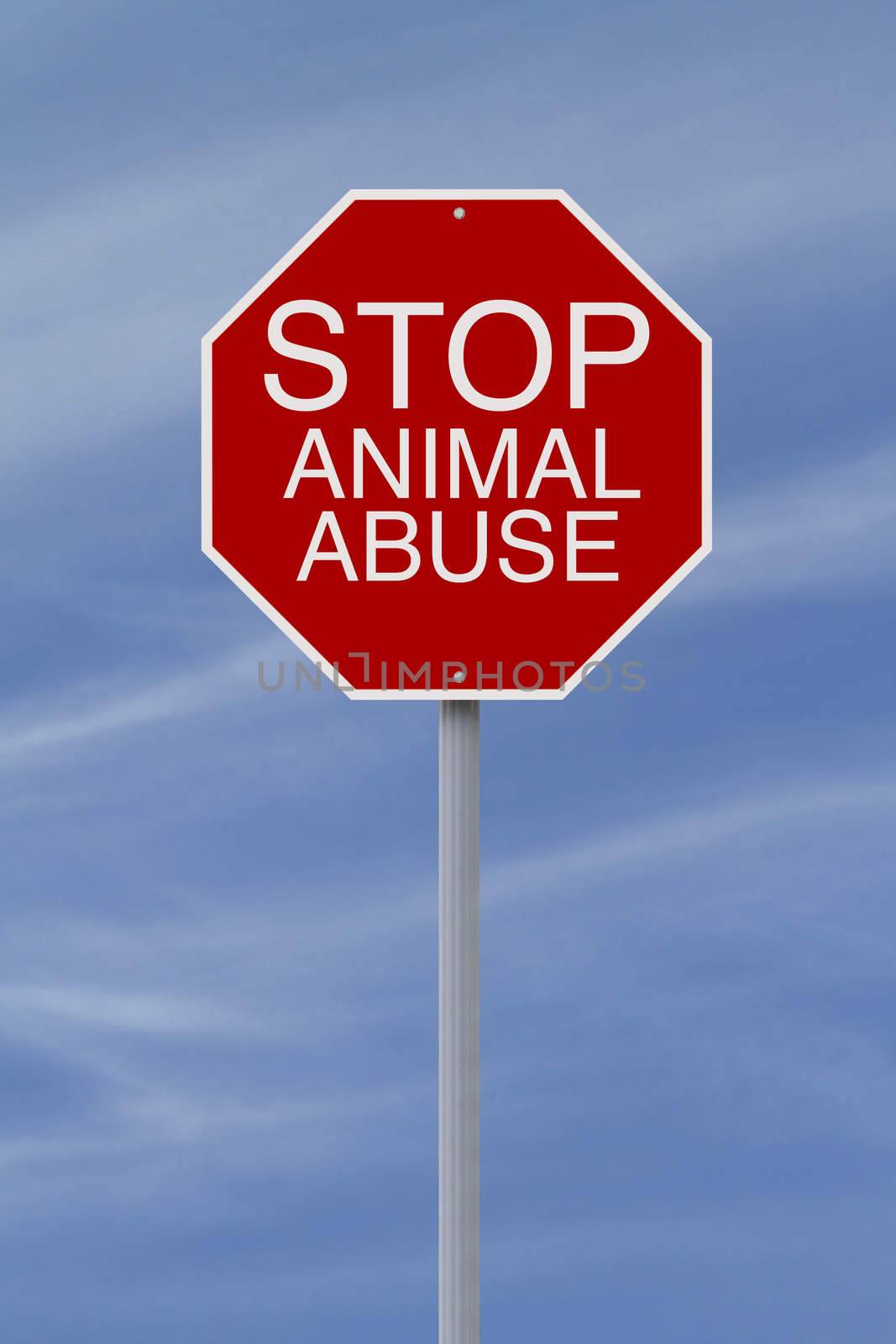 A conceptual stop sign on Cruelty to Animals