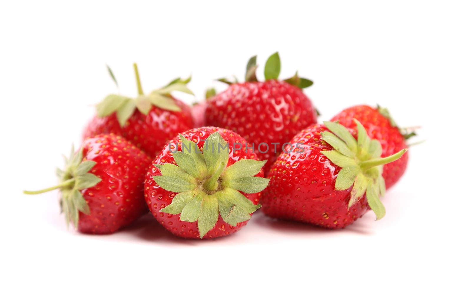 A few Strawberries isolated on the white background