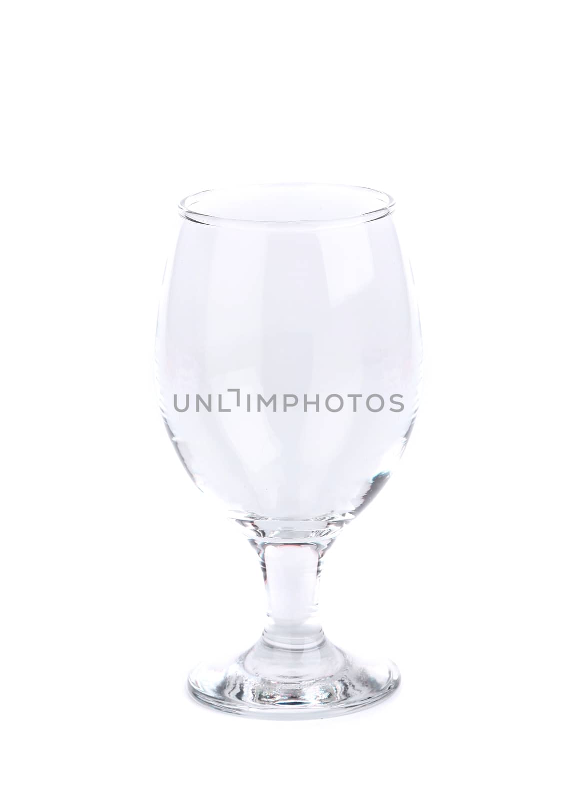 Empty wine glass isolated on a white background.