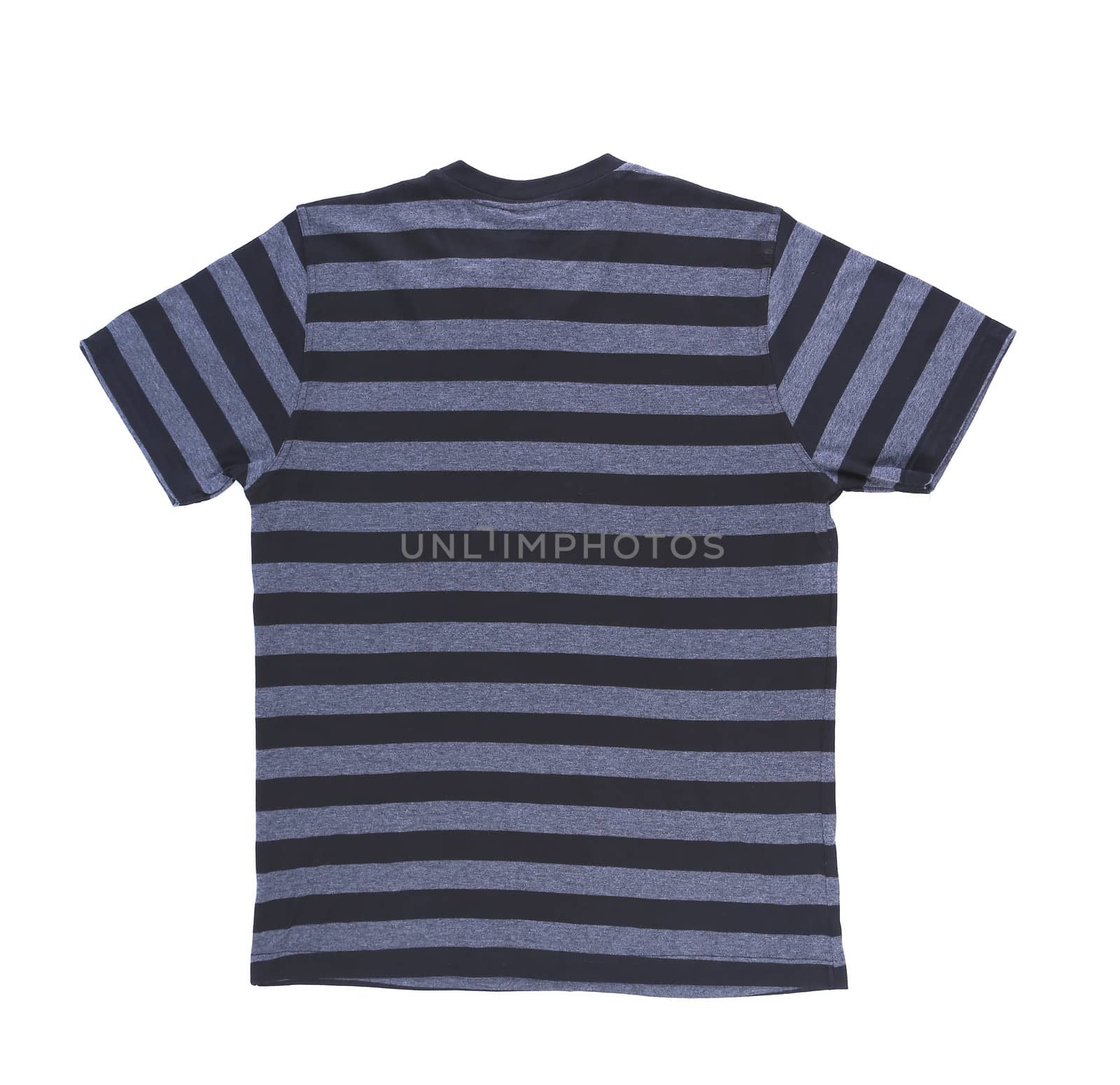 Men's striped T-shirt with clipping path. Back. by indigolotos