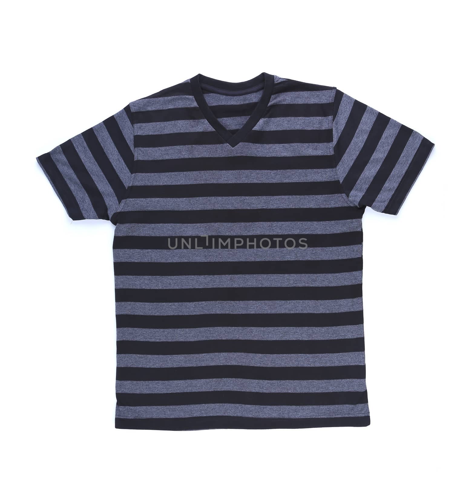 Men's striped T-shirt with clipping path. by indigolotos