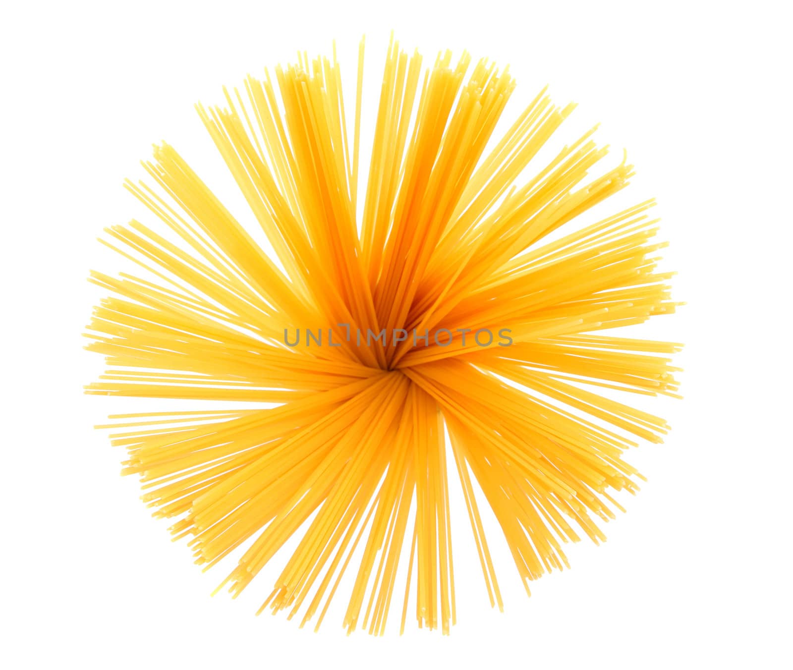 Bunch of spaghetti isolated on white background by indigolotos