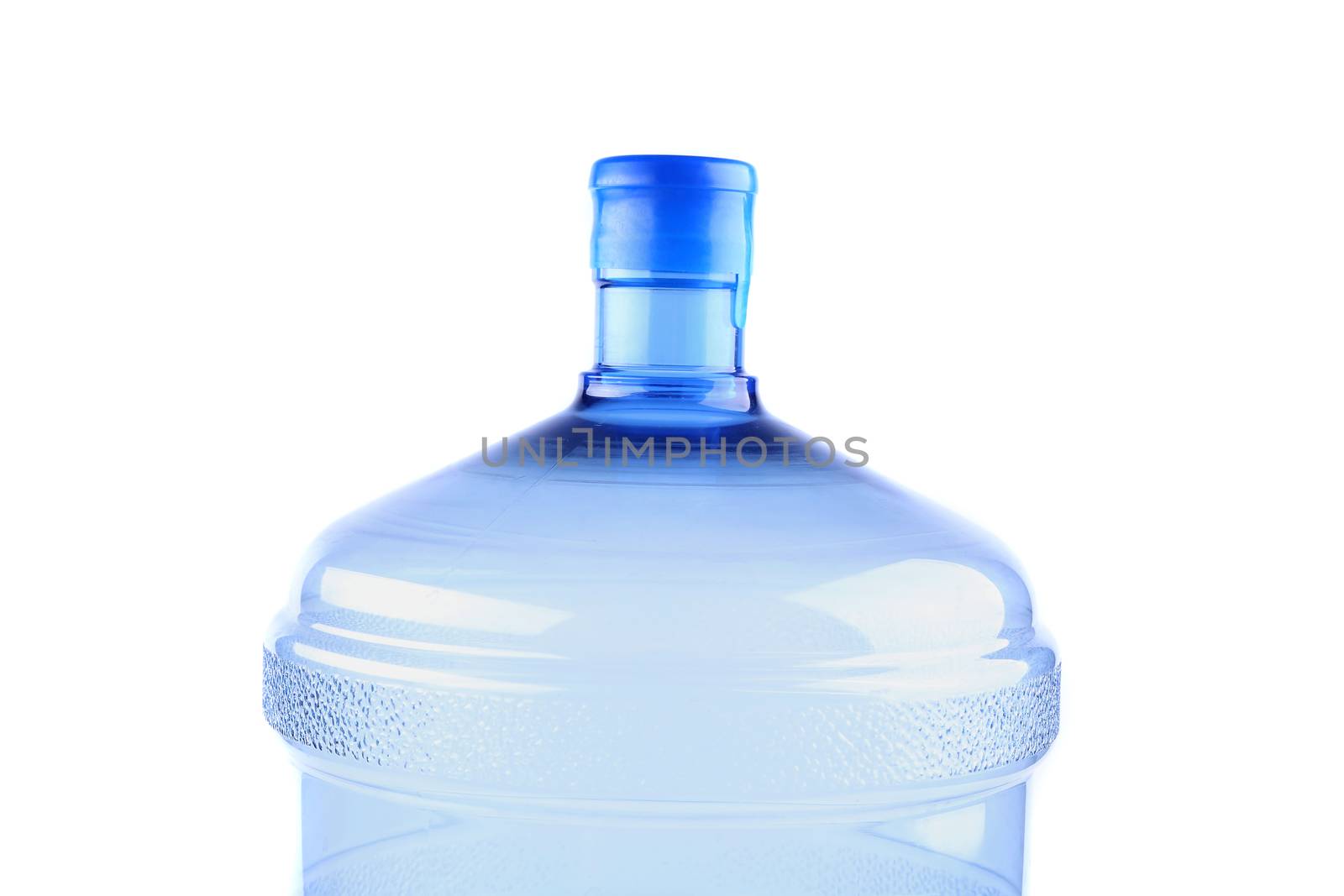 Top big bottle of water for delivery, isolated on white