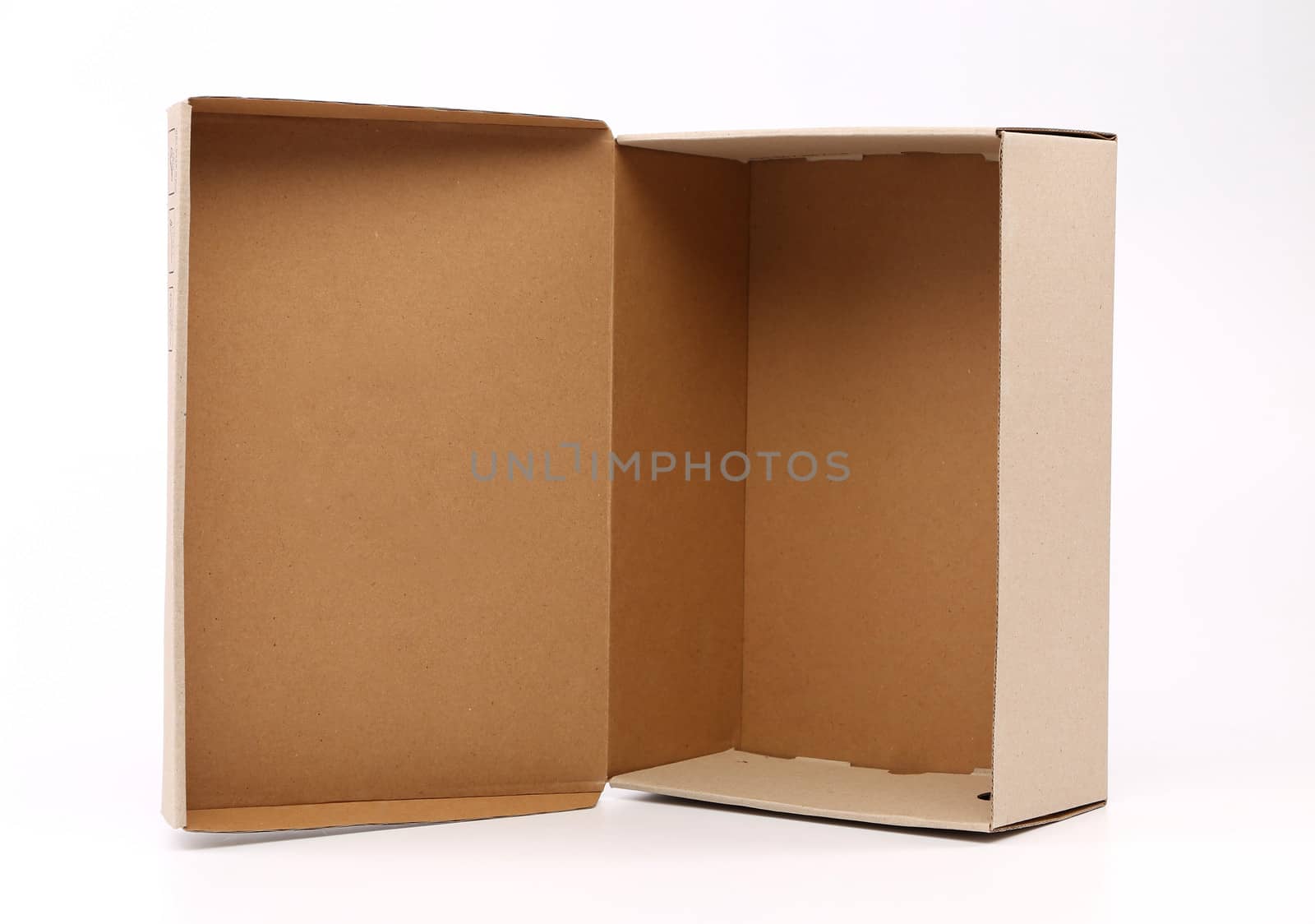 nice cardboard shoe box, isolated on white background