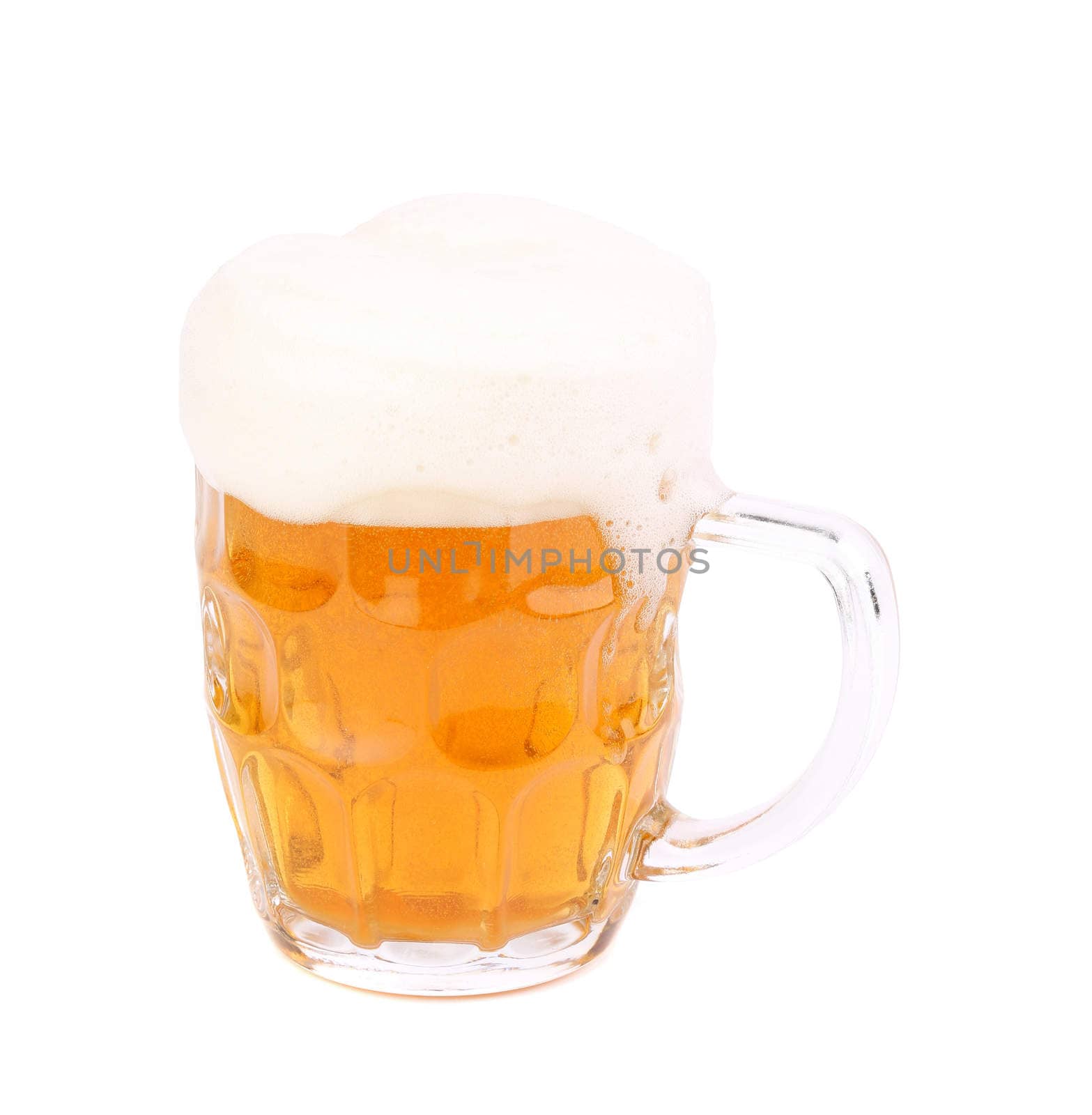 Frosty glass of light beer with clipping path