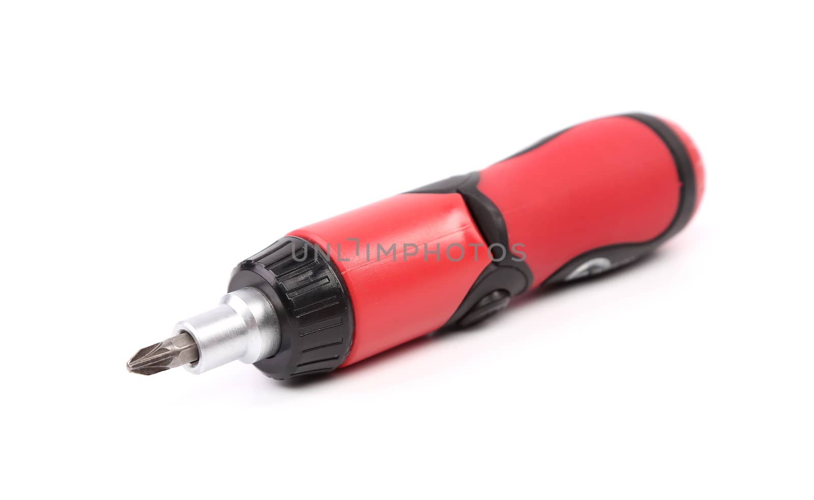 Multiple head screwdriver isolated on white background