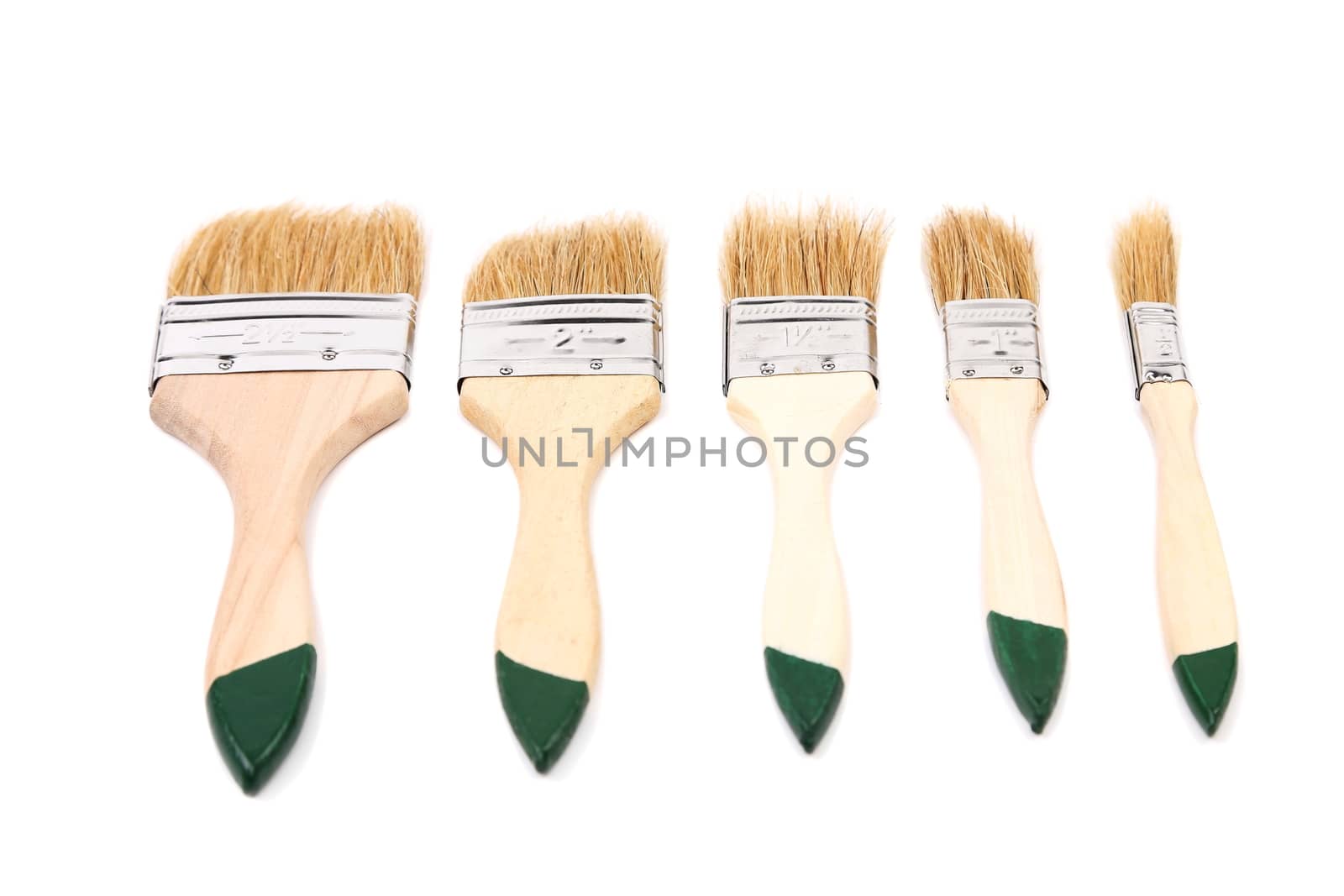 Set of painbrushes isolated on white background