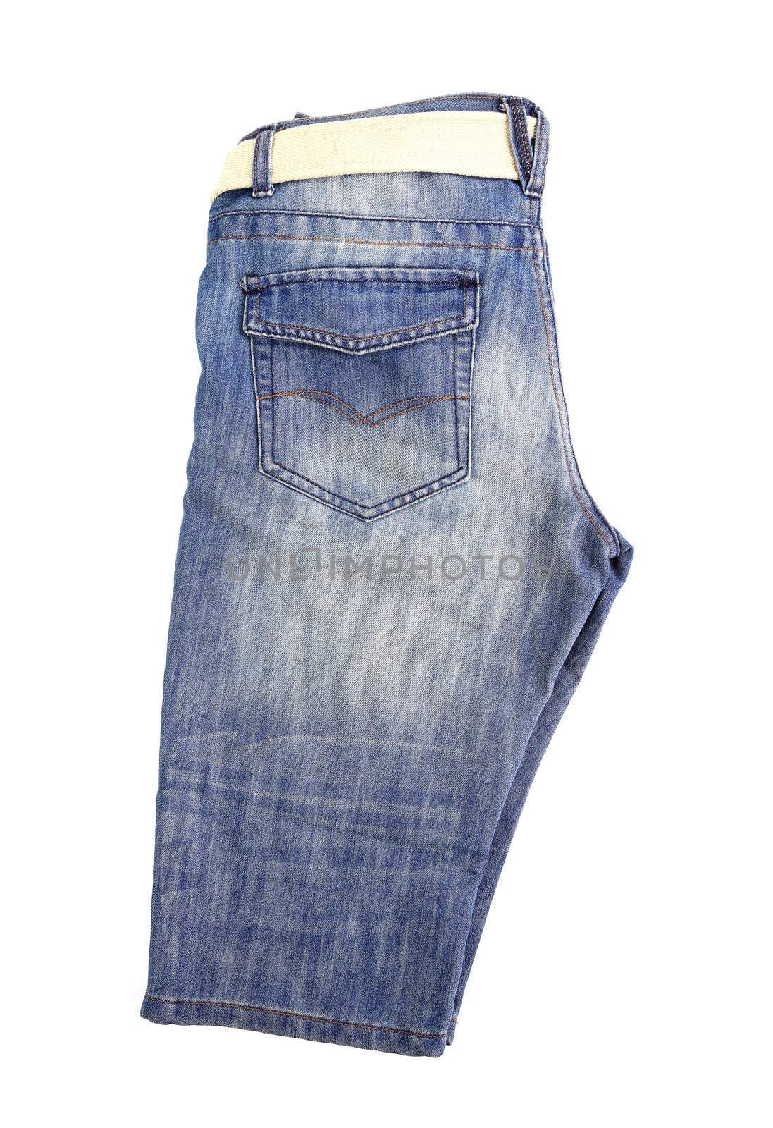 breeches jeans with belt isolated on the white background