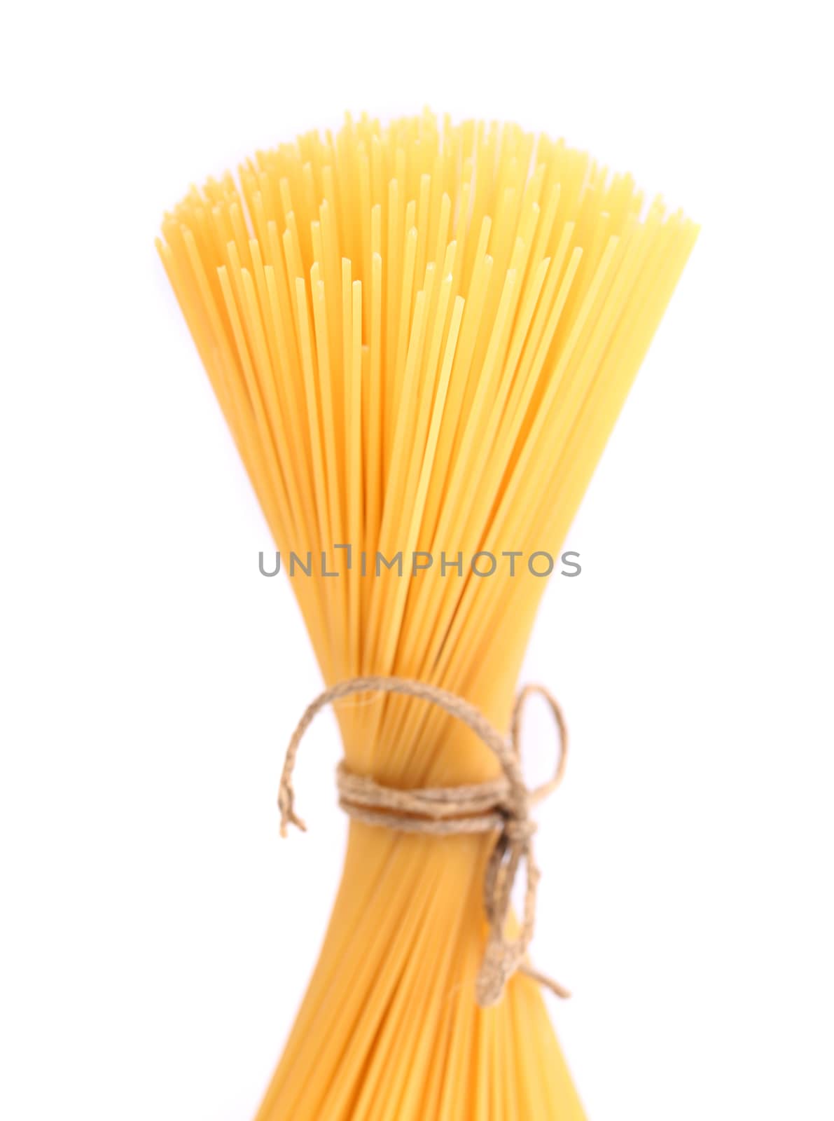 Bunch of spaghetti isolated on white background