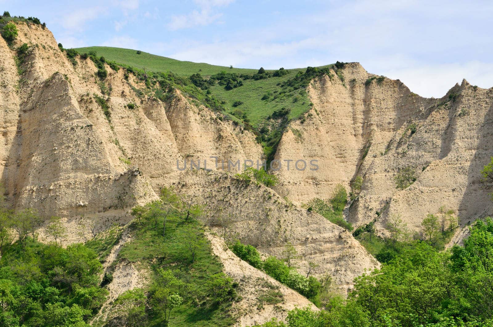 Melnik Sand Pyramids, formed by erosion caused by wind and rainfalls