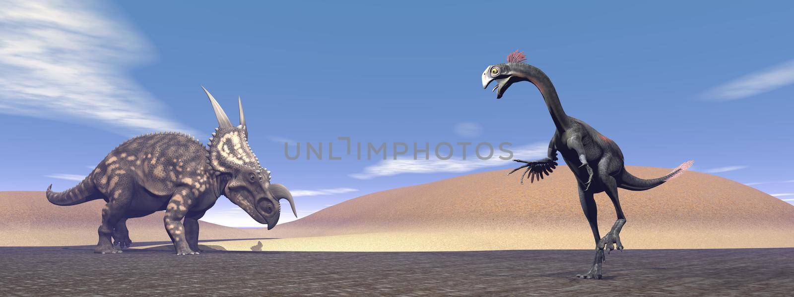 two dinosaurs and mountains