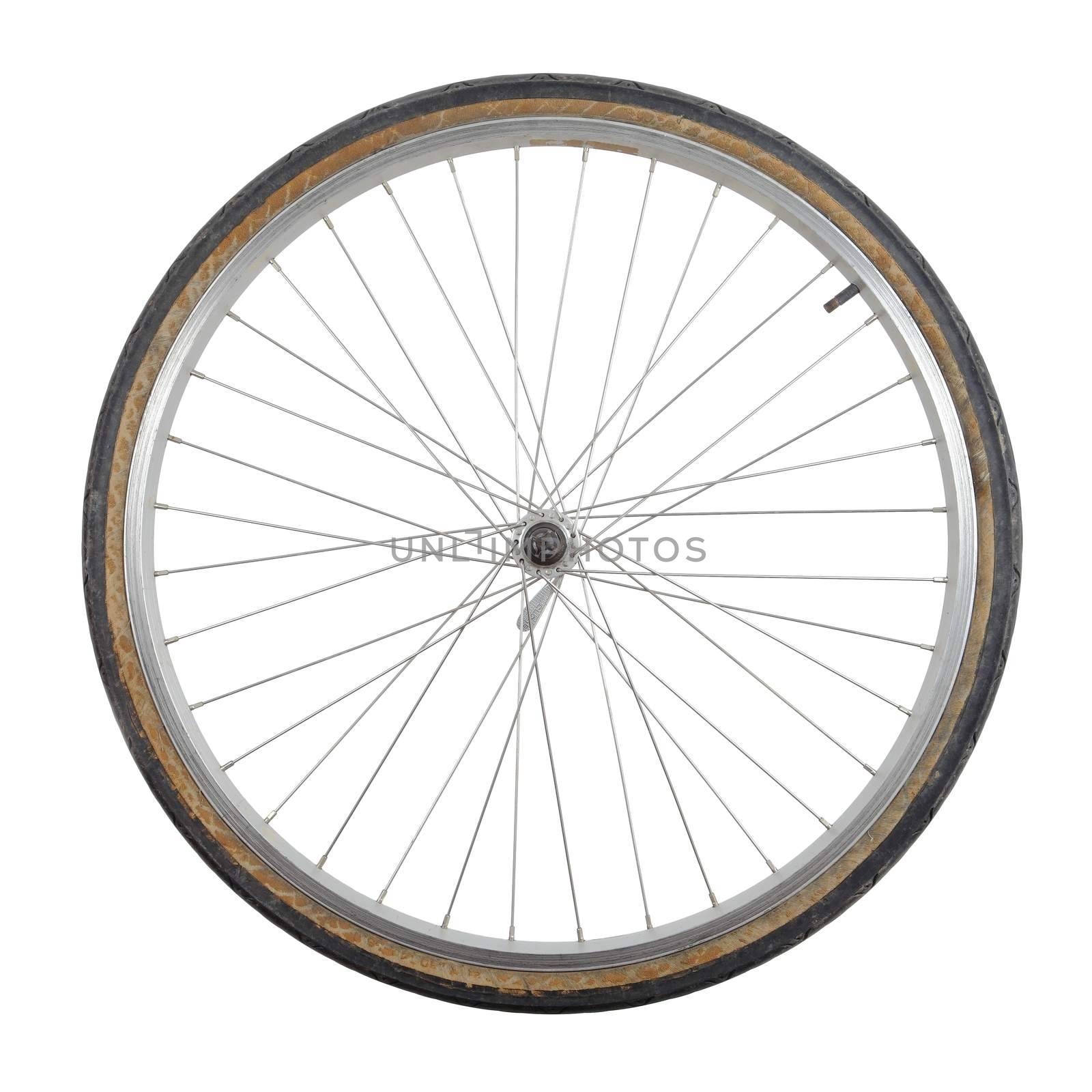 Bicycle wheel isolated on white background