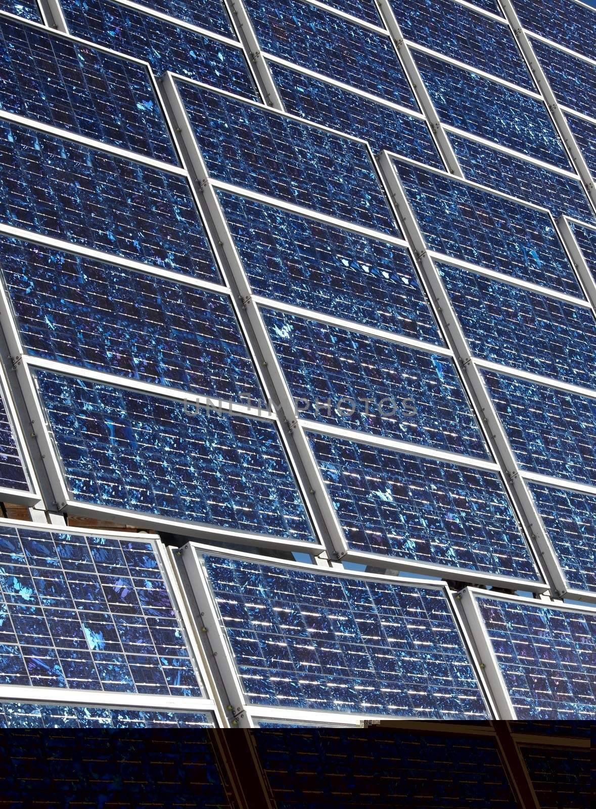 Solar panel installation on a rooftop