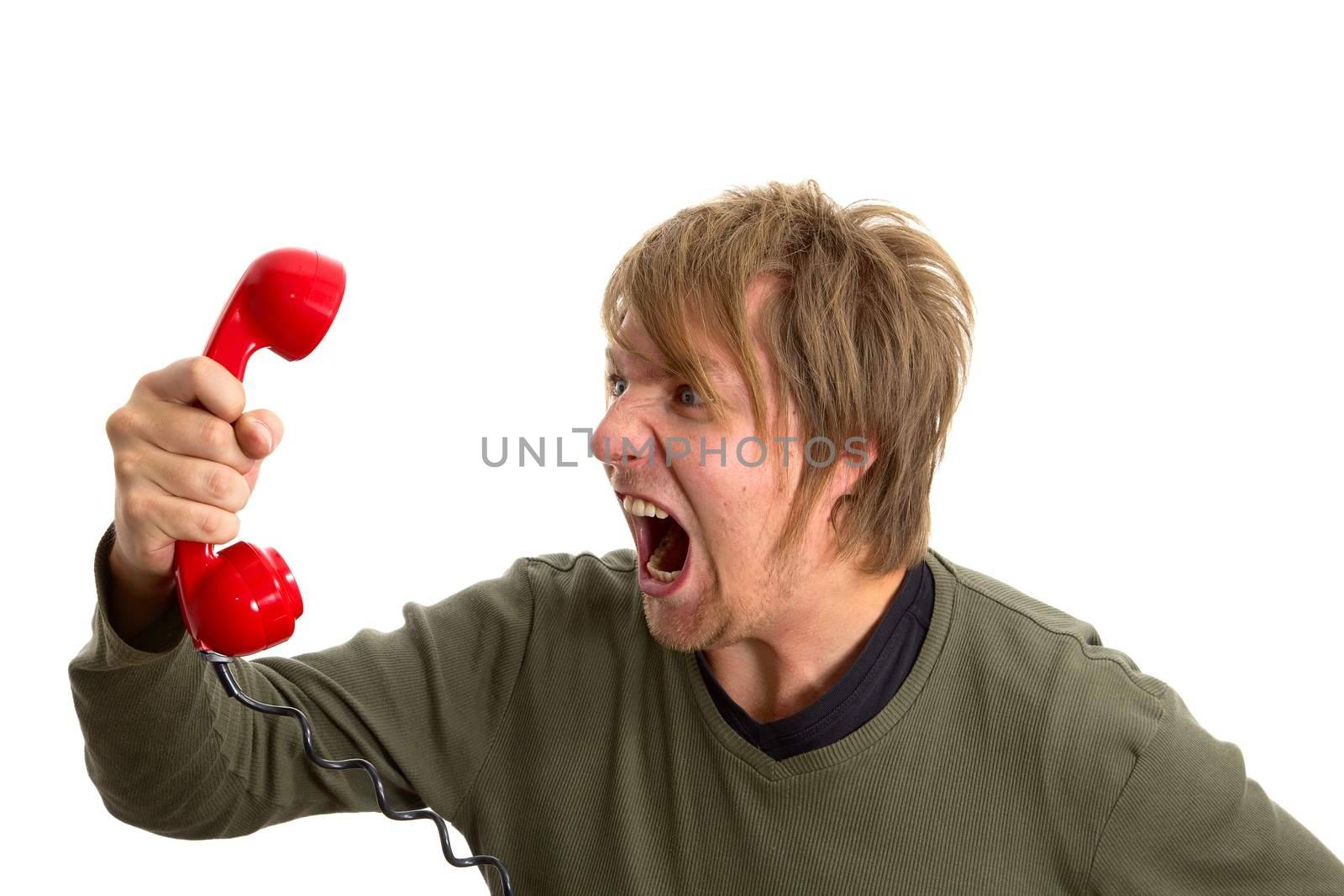 Yelling in the telephone cal