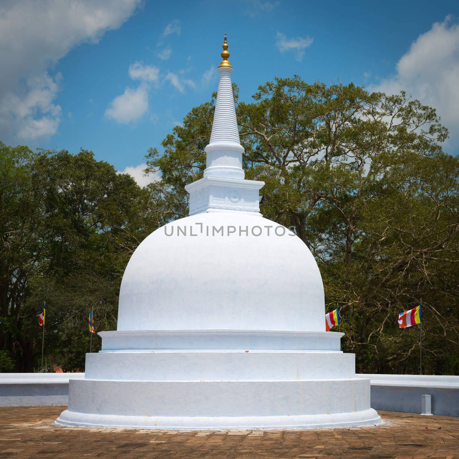 Small white stupa near Ruwanmalisaya, Anuradhapura, Sri Lanka
