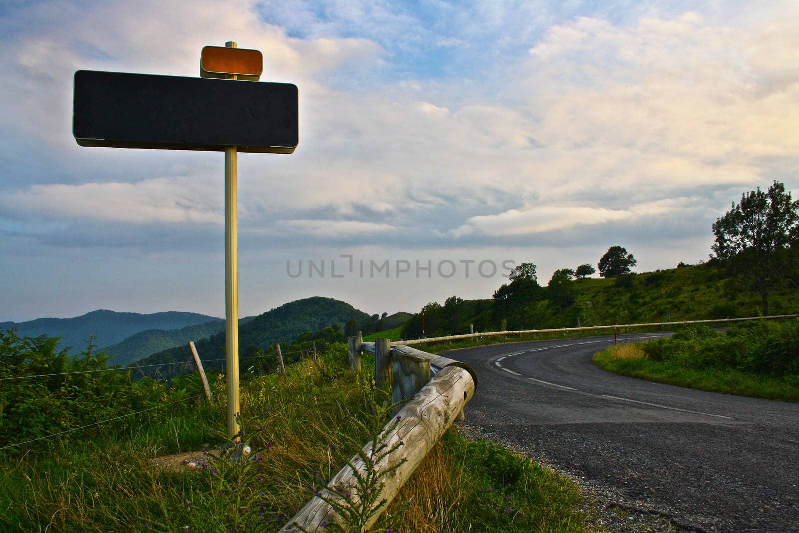 Road Sign in Mountains by zager