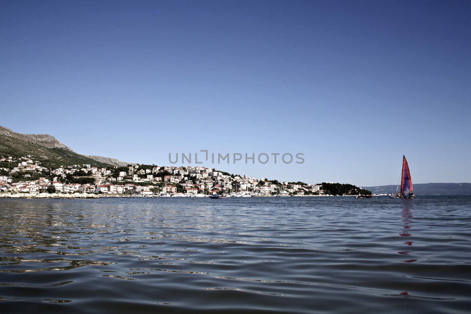 Leisure Activity in beautiful blue bay in Croatia