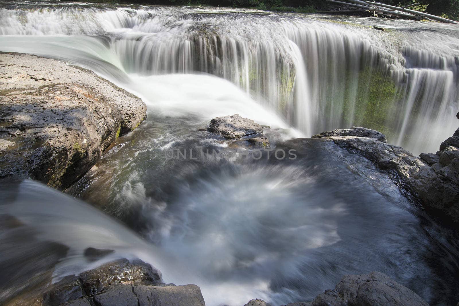 Lower Lewis River Falls in Gifford Pinchot National Forest Washington State Closeup