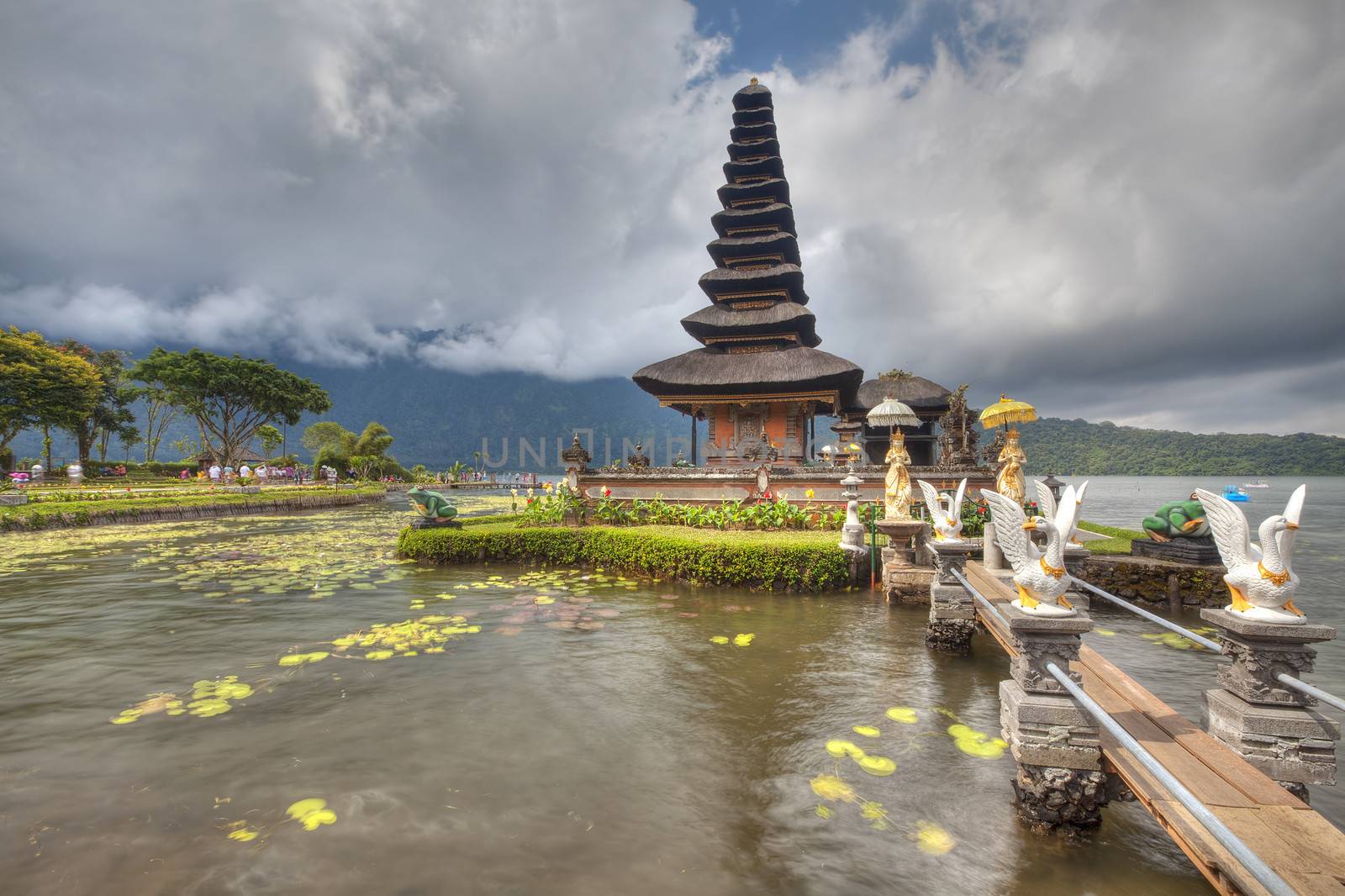 Ulun Danu temple at Beratan Lake in Bali Indonesia