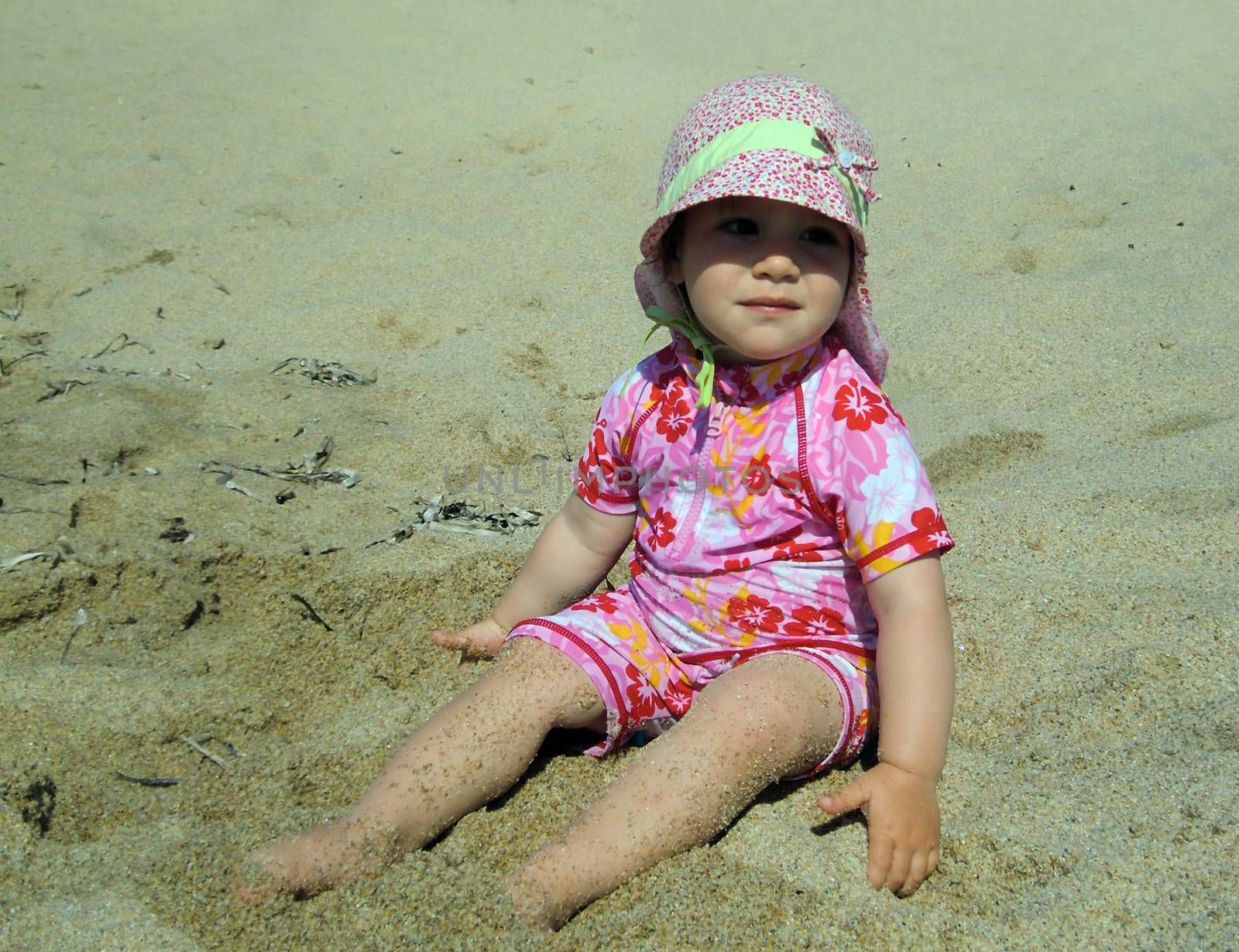 Portrait of little cute blond girl (one year and seven months of age)