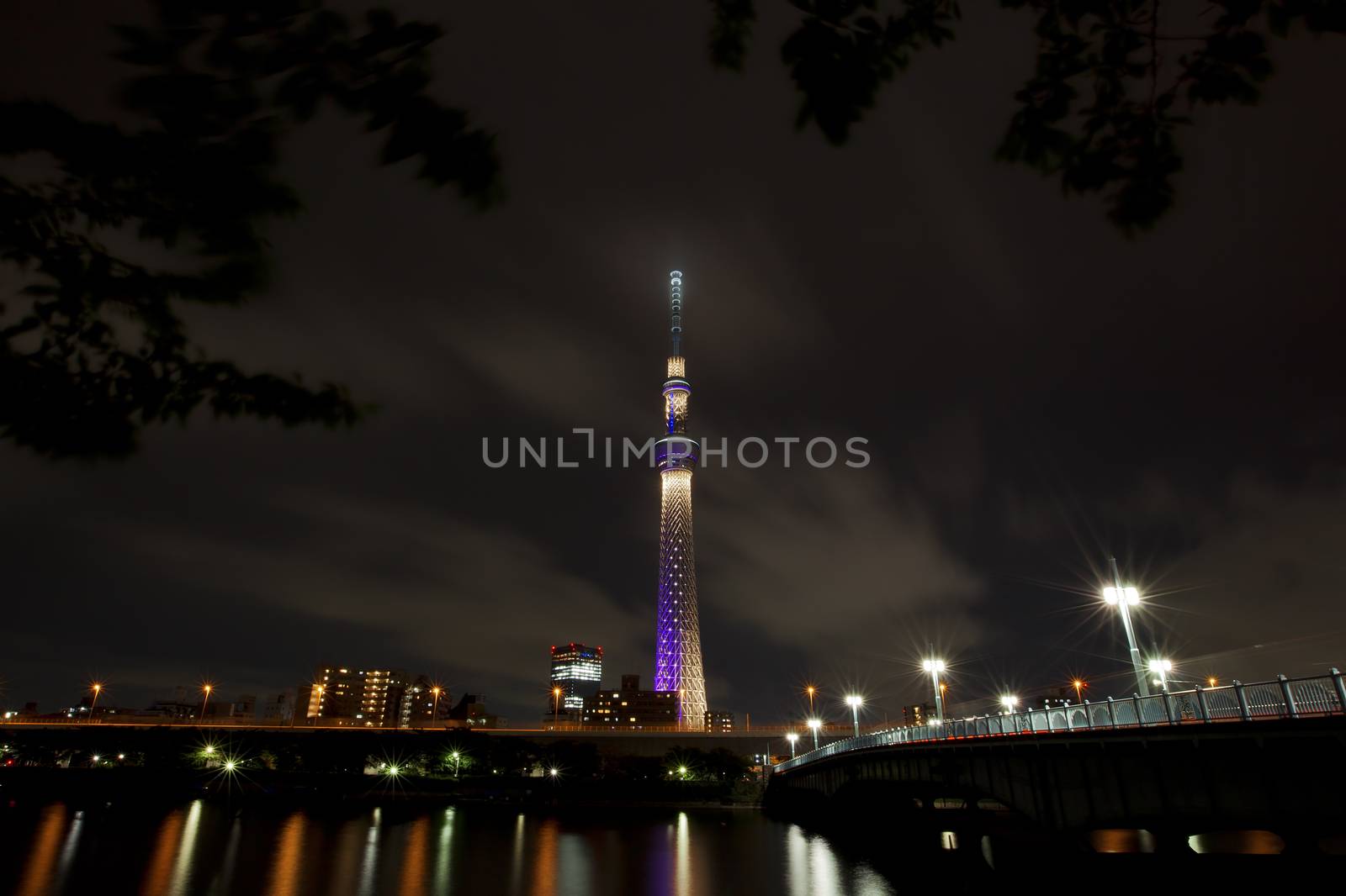 View of Tokyo skyline from Sumida river