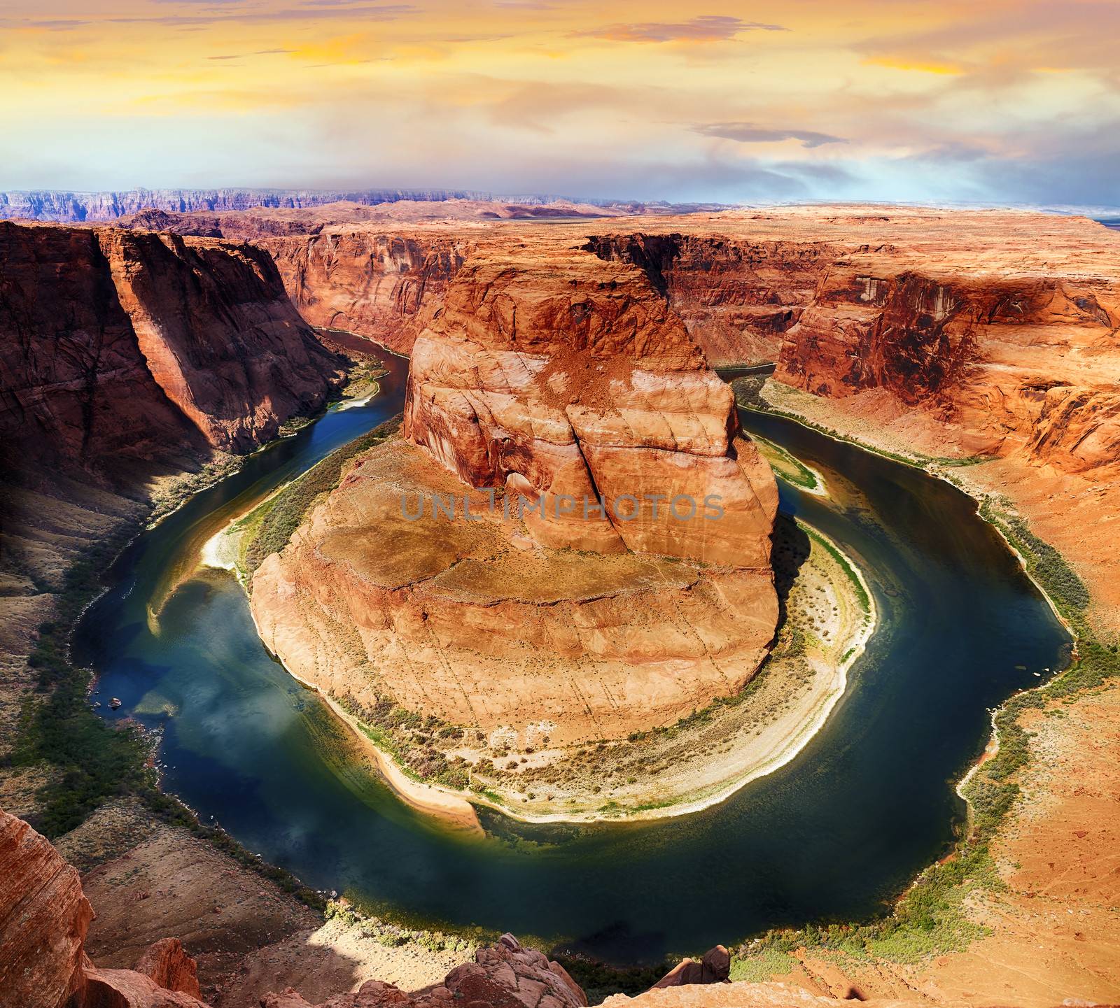 view of famous Horse Shoe Bend at Utah, USA 