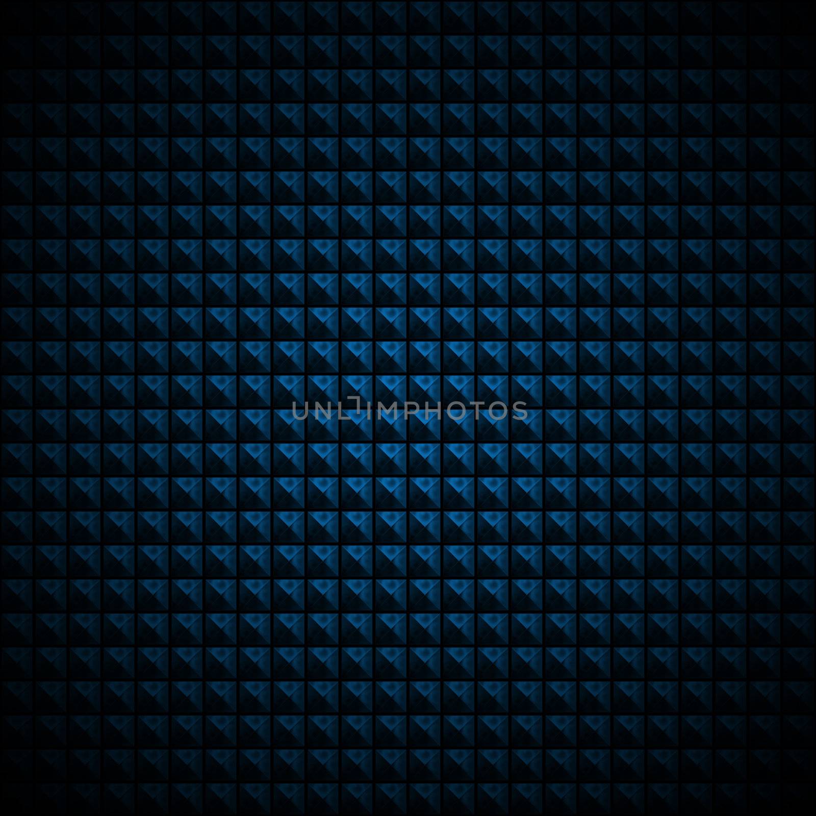 Black and blue abstract background with squares and pyramids 