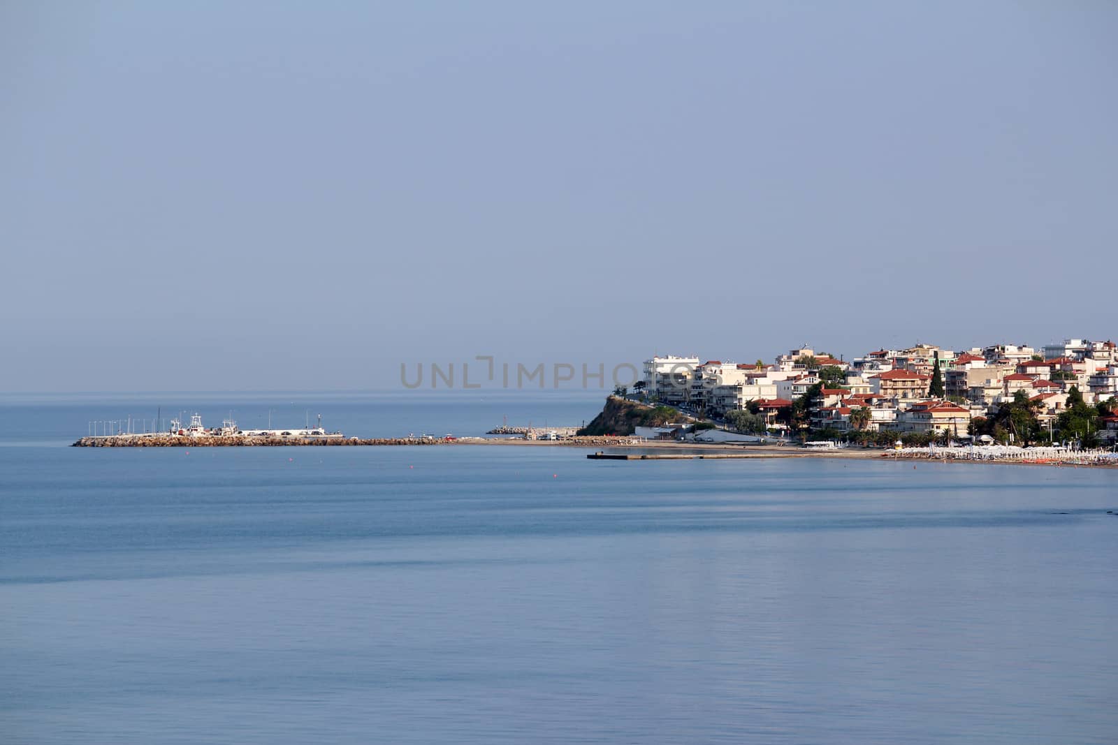 Nea Kallikratia little town in Greece seascape  by goce