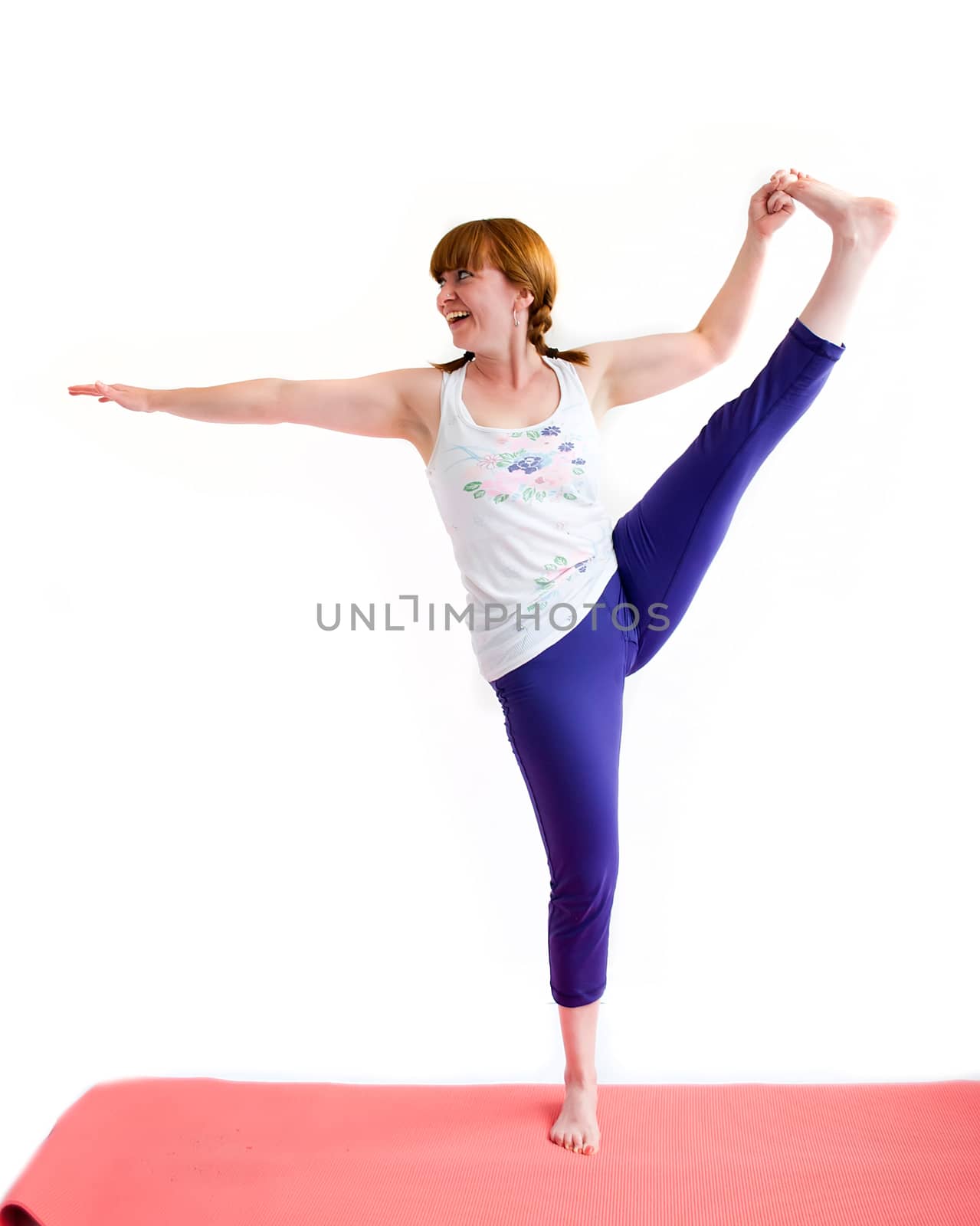 middle aged woman exercise yoga by Dessie_bg