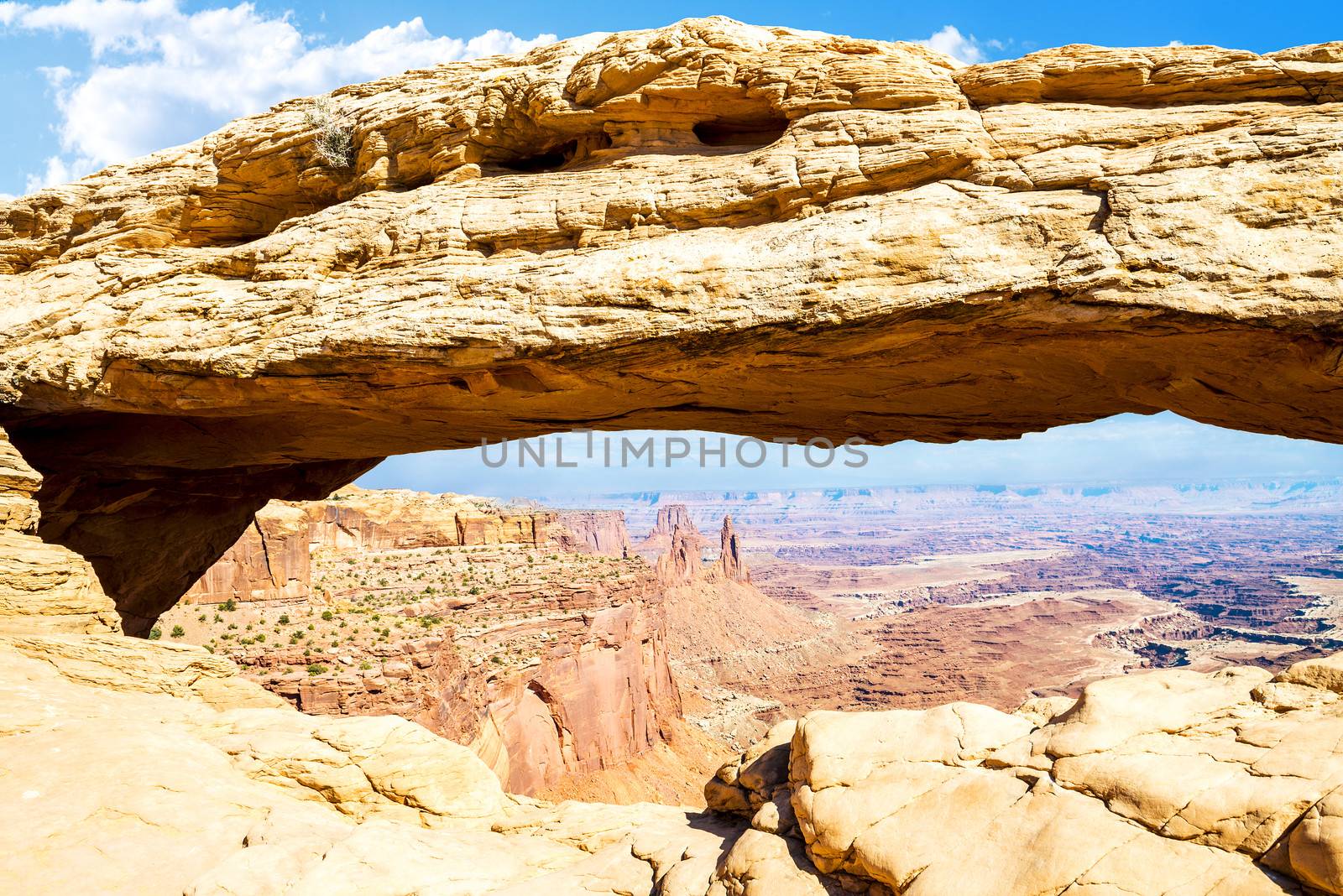 famous Mesa Arch near Moab city, Utah, USA