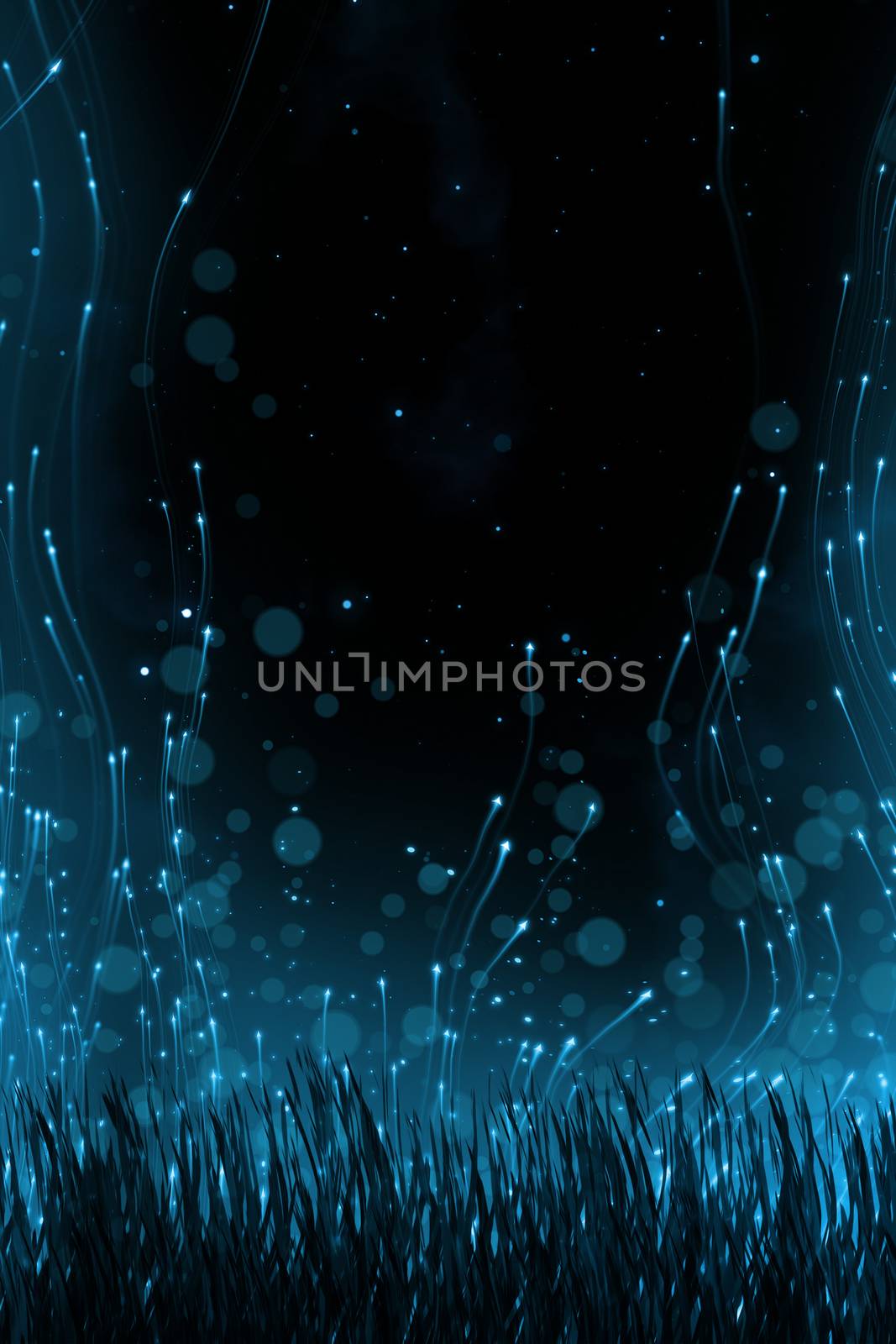 An image of a blue fireflies background