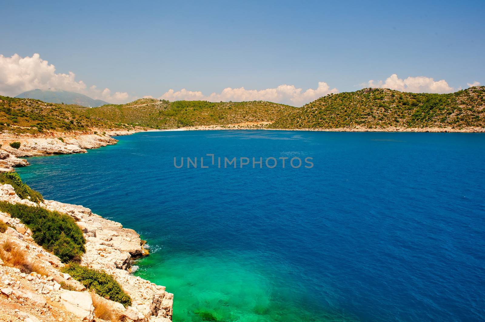 Sky, Clouds, Mountains, Sea