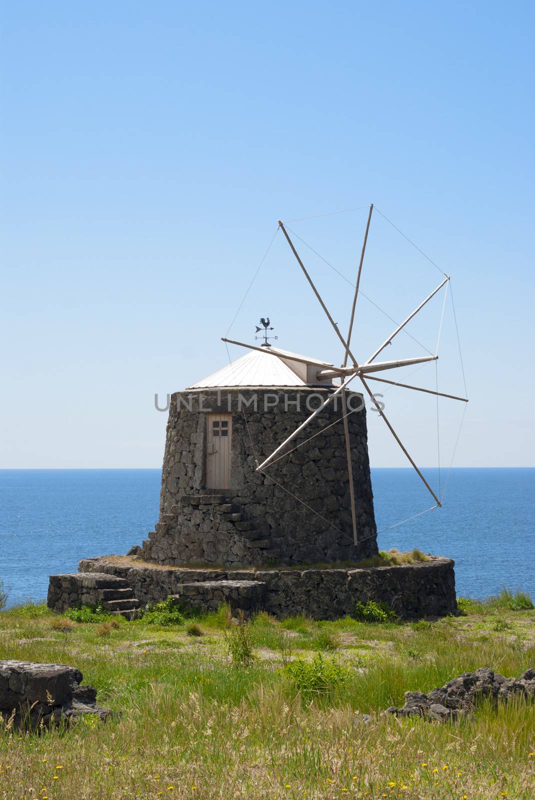 Old Windmill by the Sea in Corvo Island