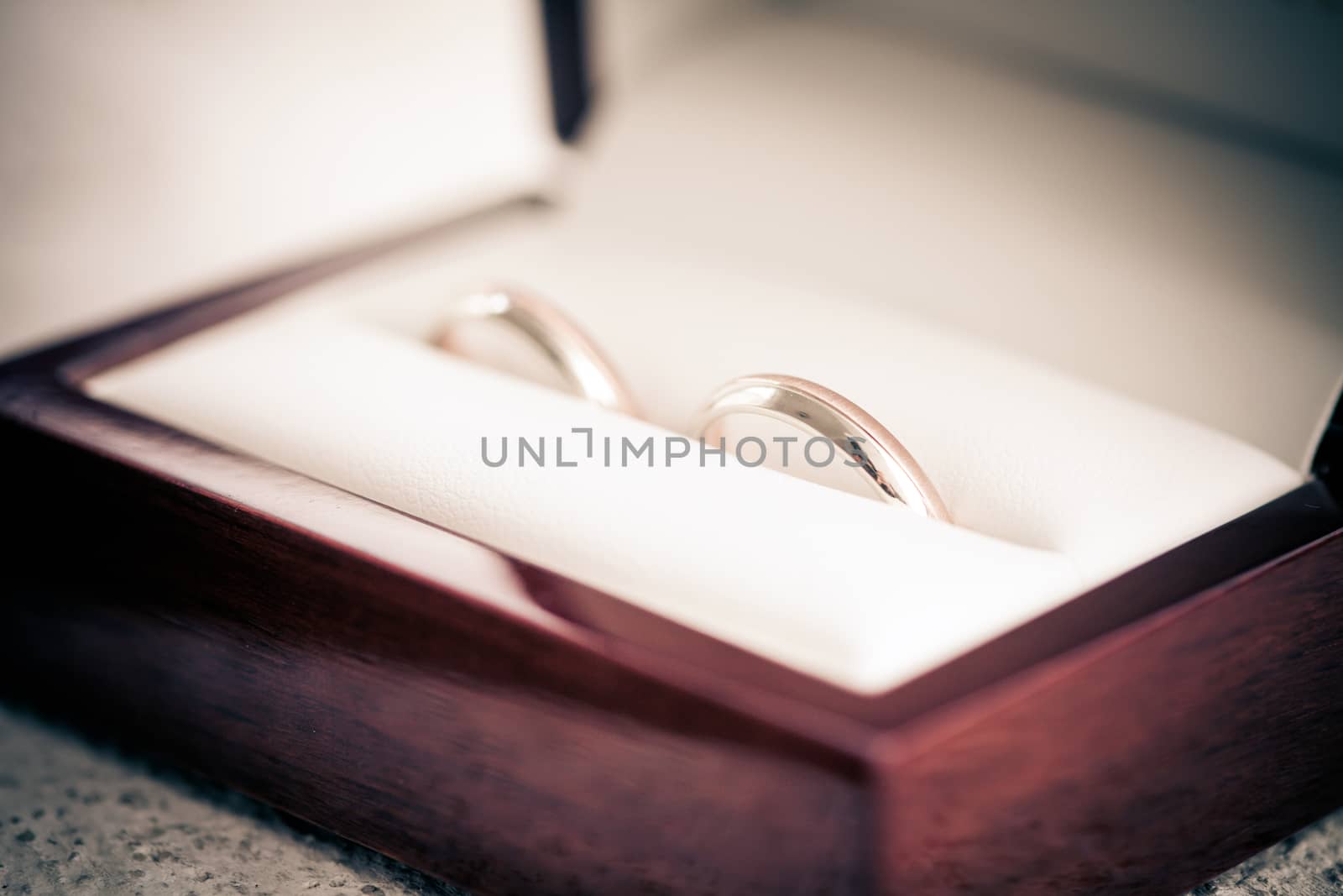 Two Wedding rings in a gift box