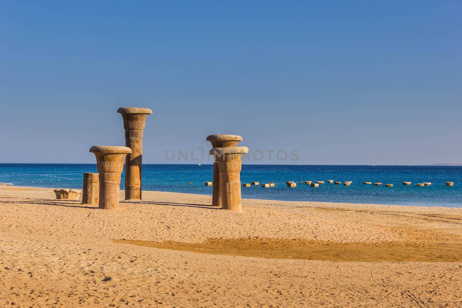 Egyptian designs on the beach in Hurghada