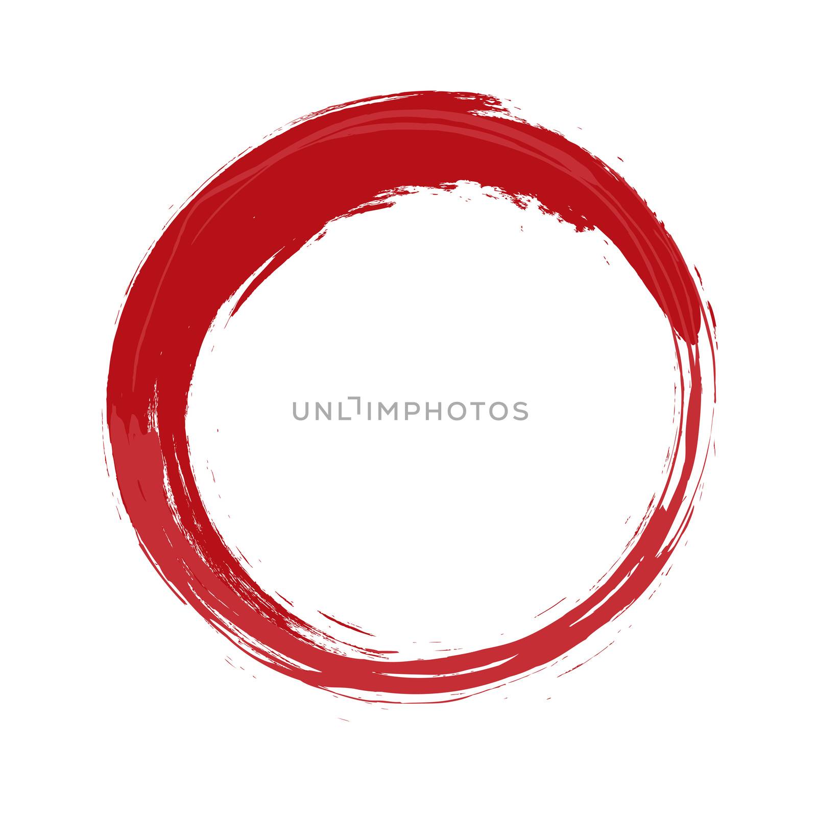 An image of a painted red circle