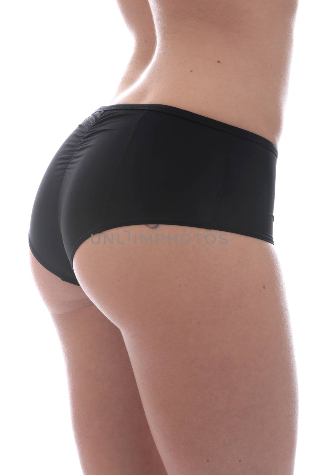 Model Released. Attractive Young Woman Wearing Sexy Black Panties by Whiteboxmedia