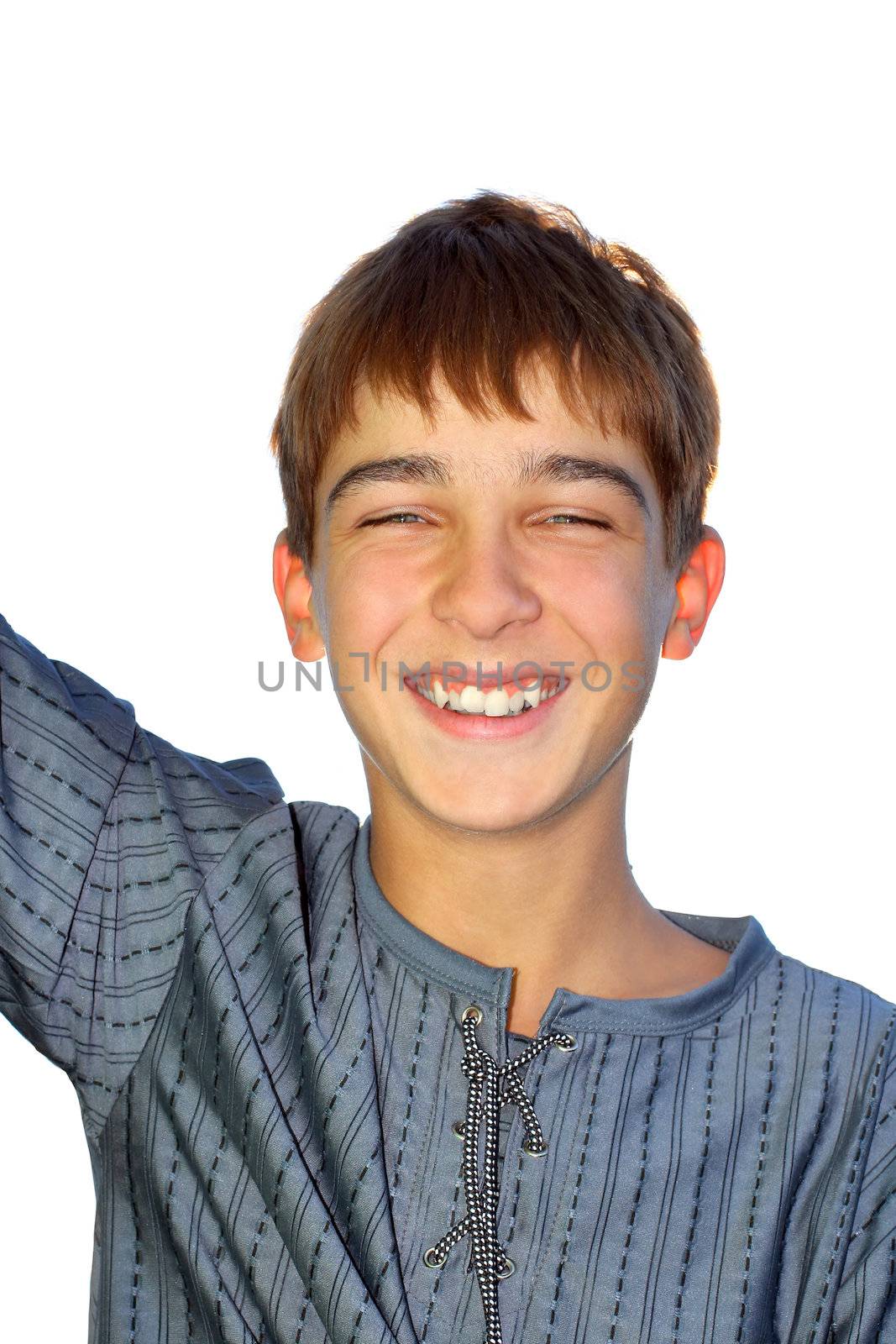 smiling teenager isolated on the white