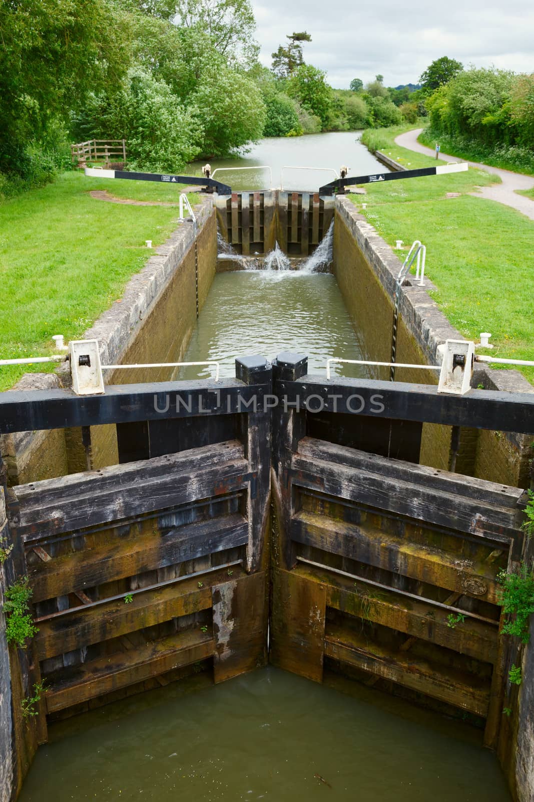 Lock on the Kennet and Avon Canal in England