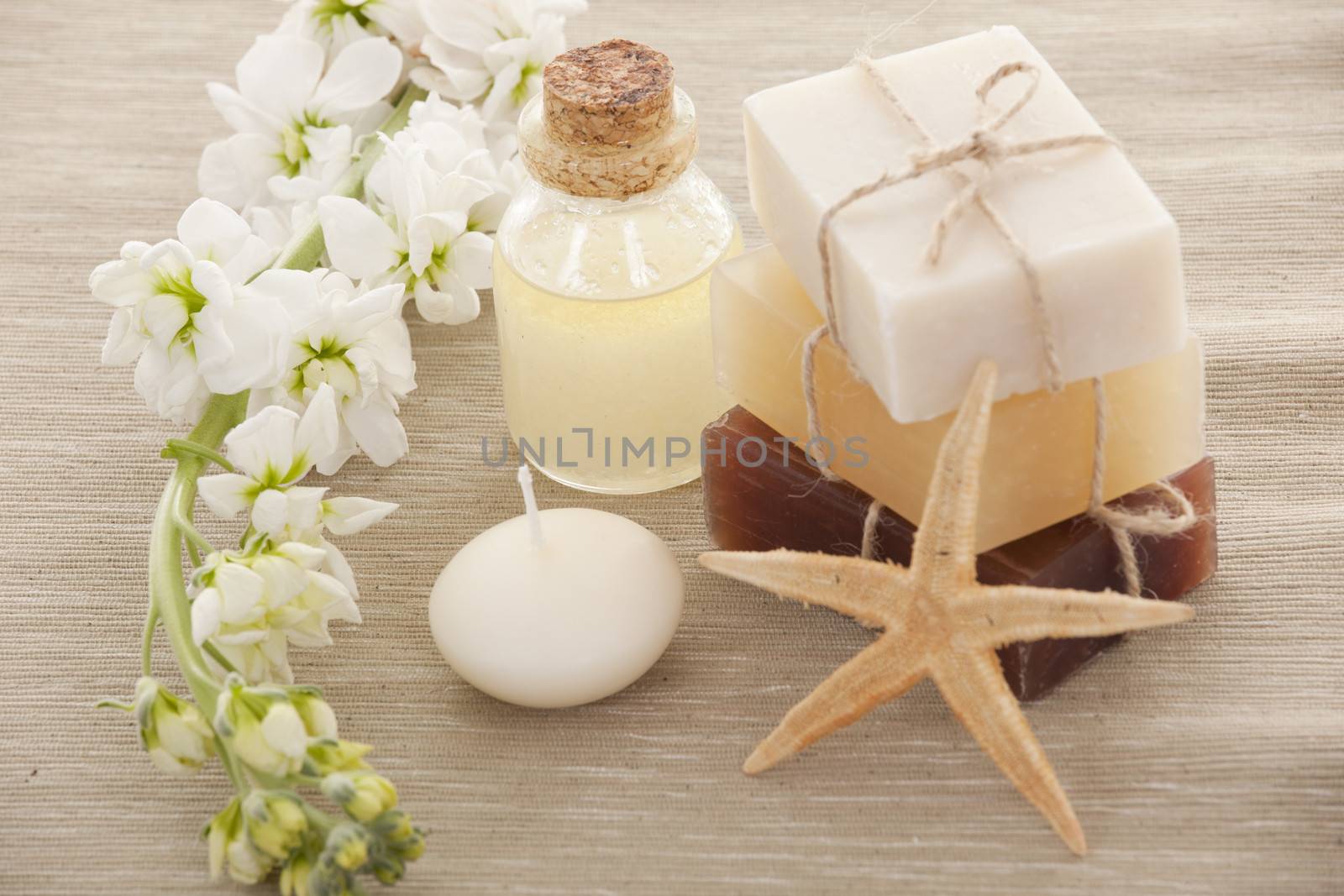 Handmade Soap closeup.Spa products