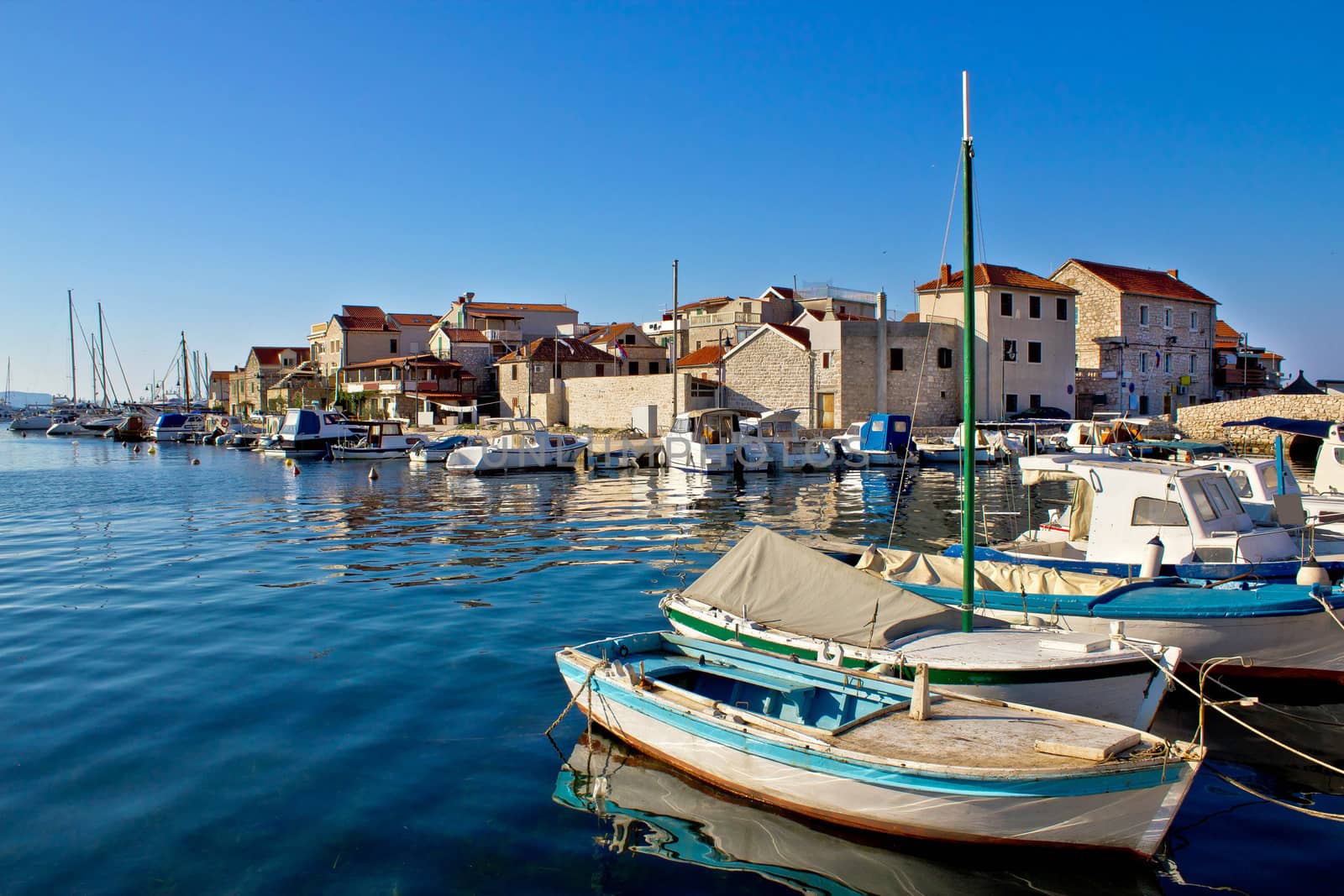 Adriatic town of Tribunj waterfront, Dalmatia, Croatia