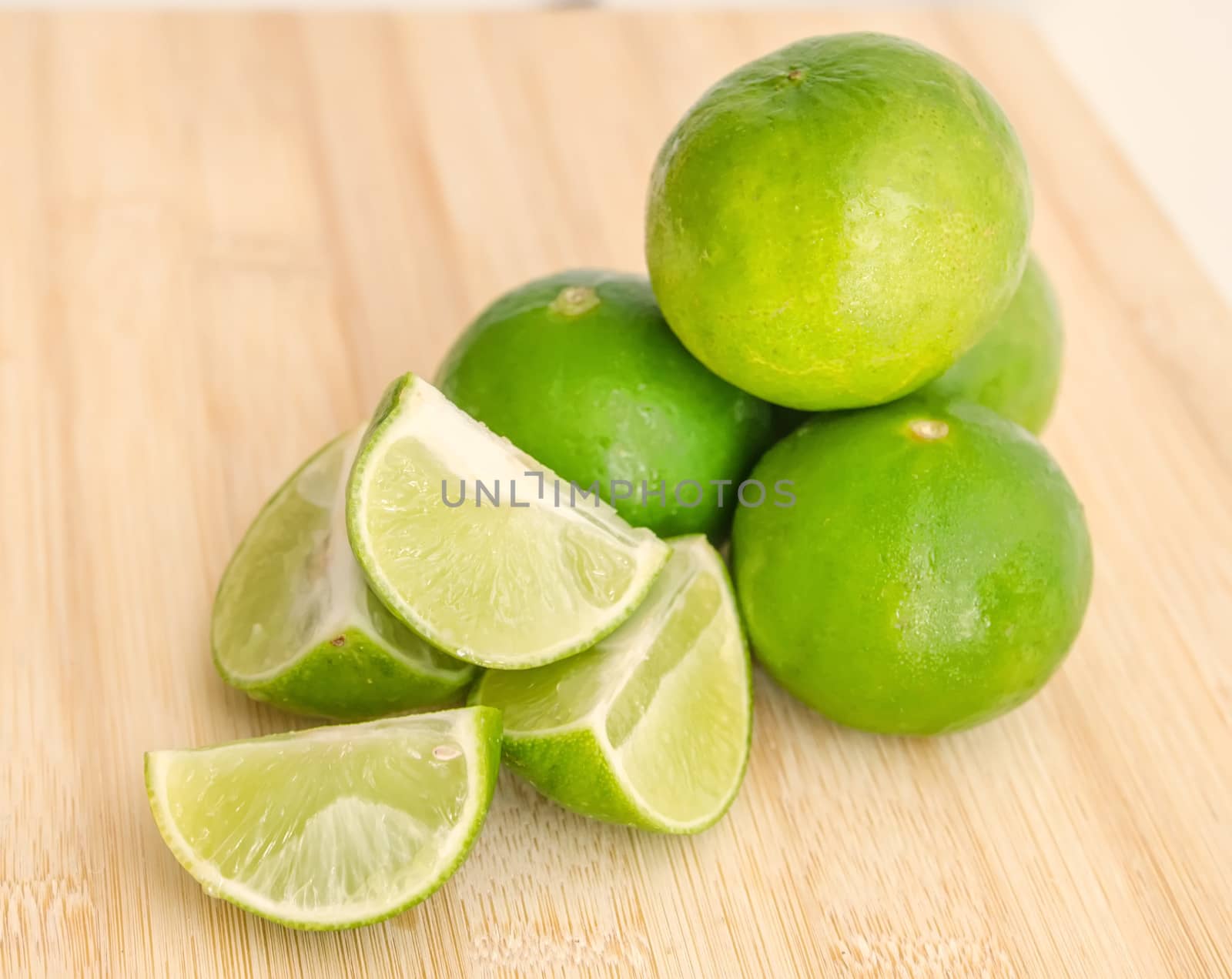 Group of green limes. Sour fresh and healthy