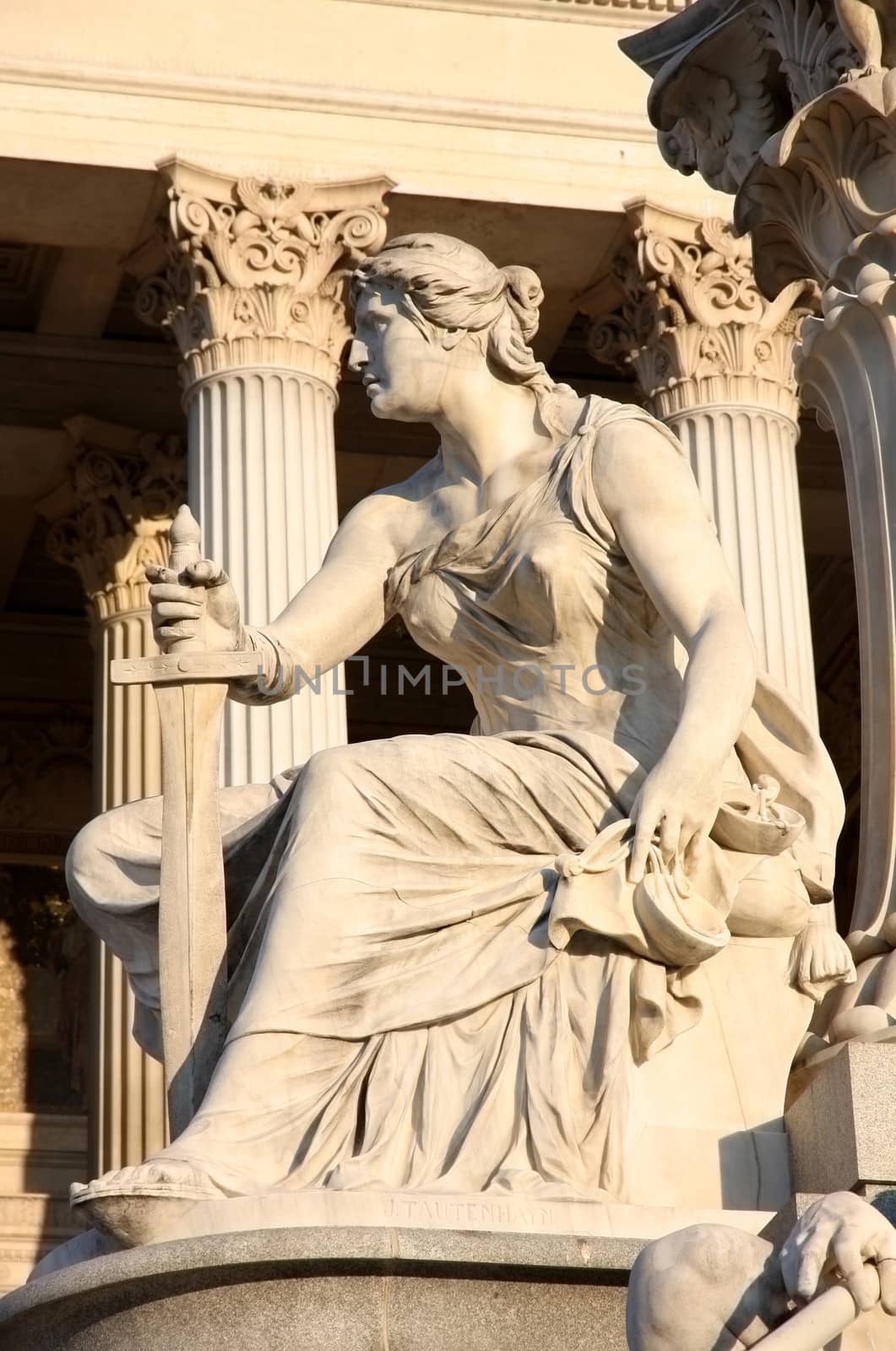 Pallas-Athena-Brunnen Fountain of the Austrian Parliament in Vienna, Austria