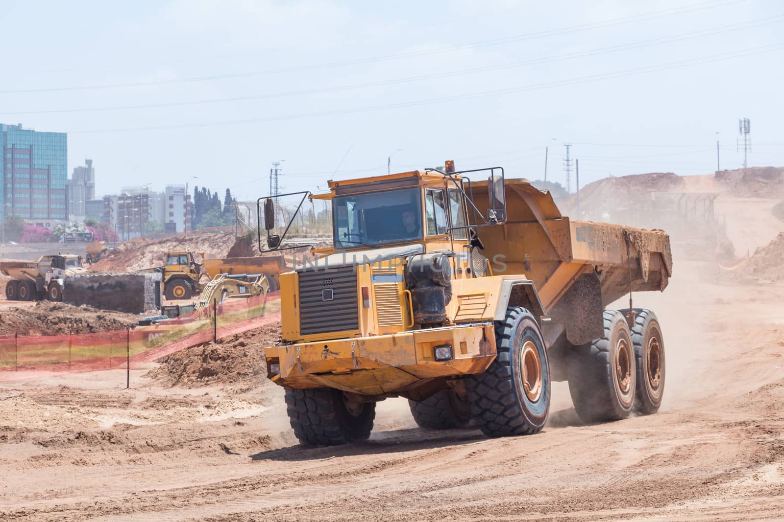 Laying of new high-speed roads in Israel.