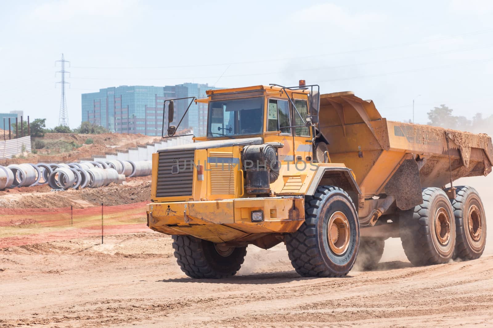 Laying of new high-speed roads in Israel.