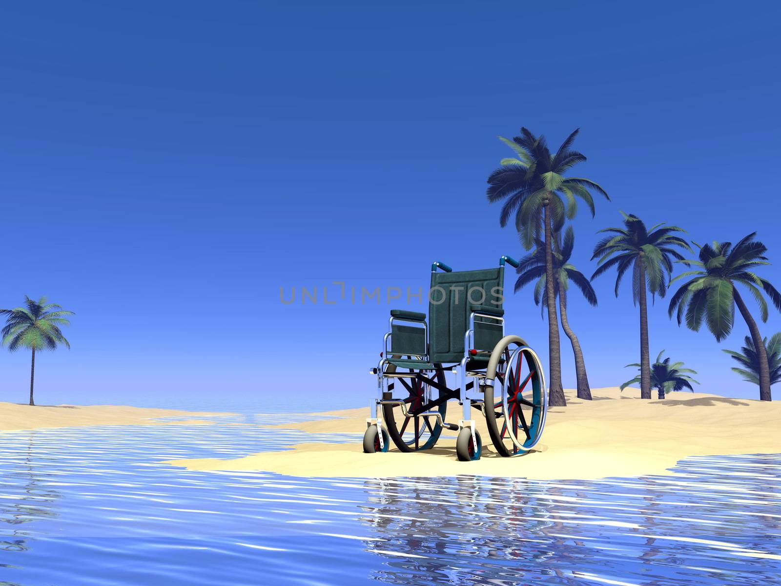 Wheelchair holidays - 3D render by Elenaphotos21